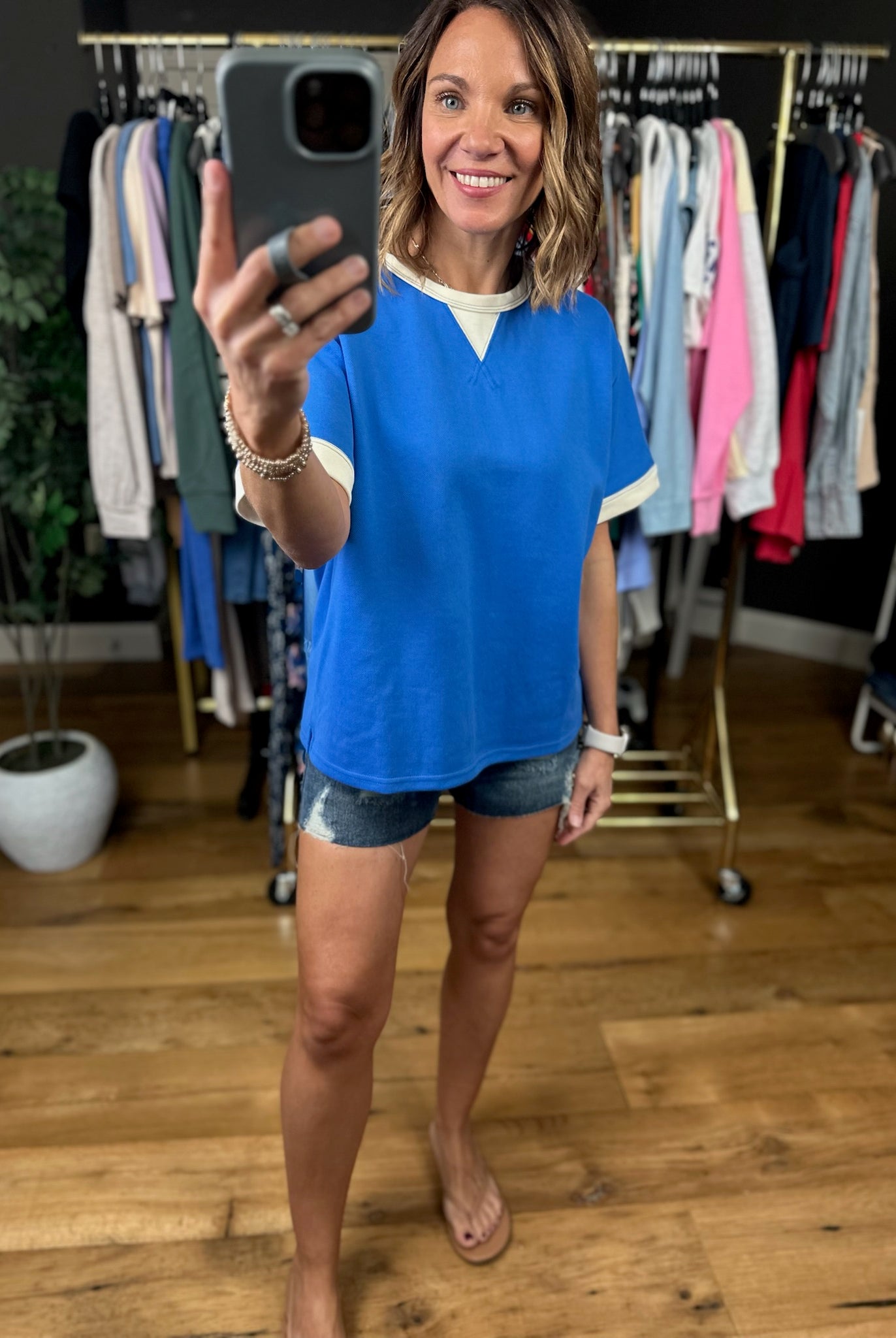 The Andie Short Sleeve Top-Short Sleeves-She & Sky-Anna Kaytes Boutique, Women's Fashion Boutique in Grinnell, Iowa