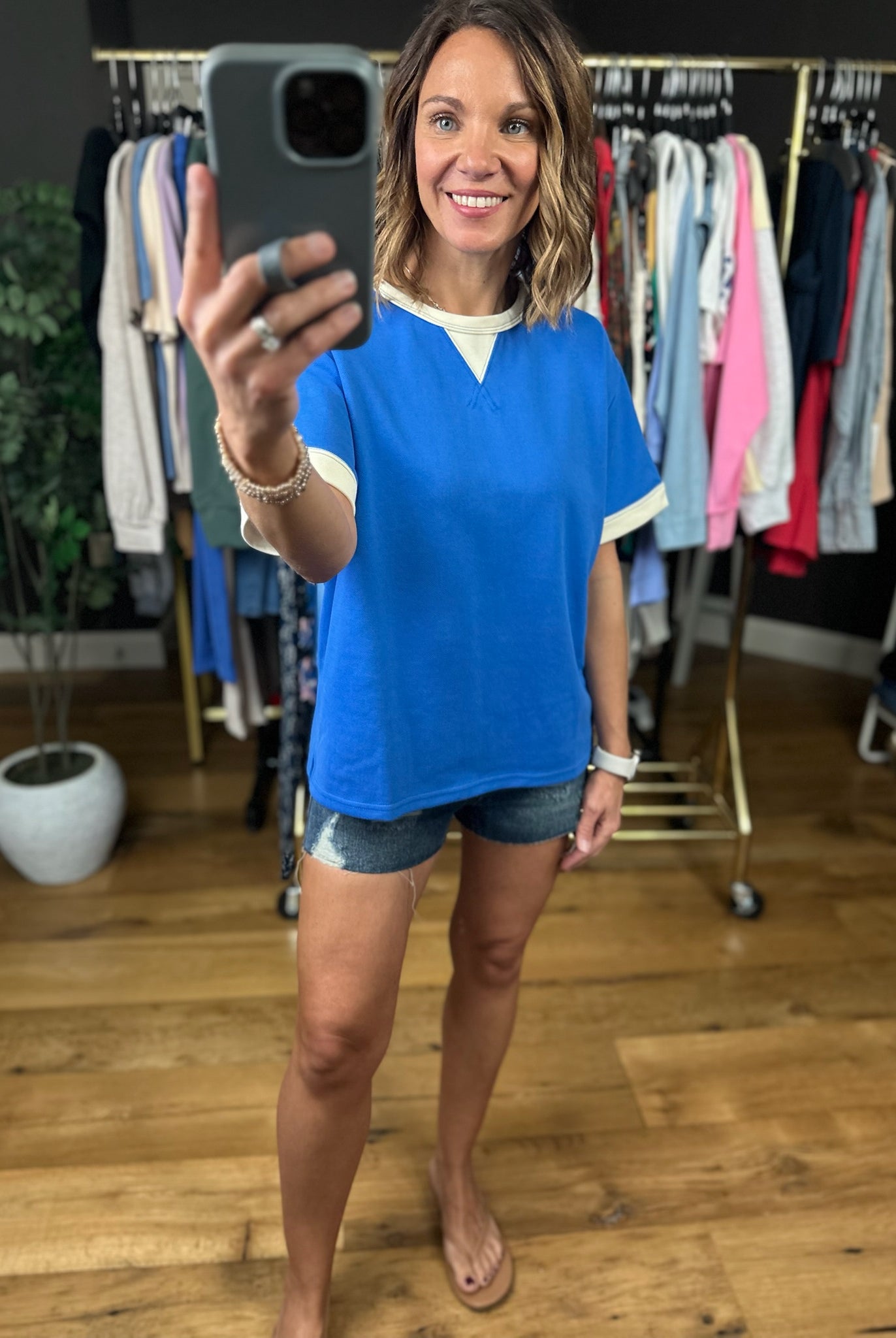 The Andie Short Sleeve Top-Short Sleeves-She & Sky-Anna Kaytes Boutique, Women's Fashion Boutique in Grinnell, Iowa