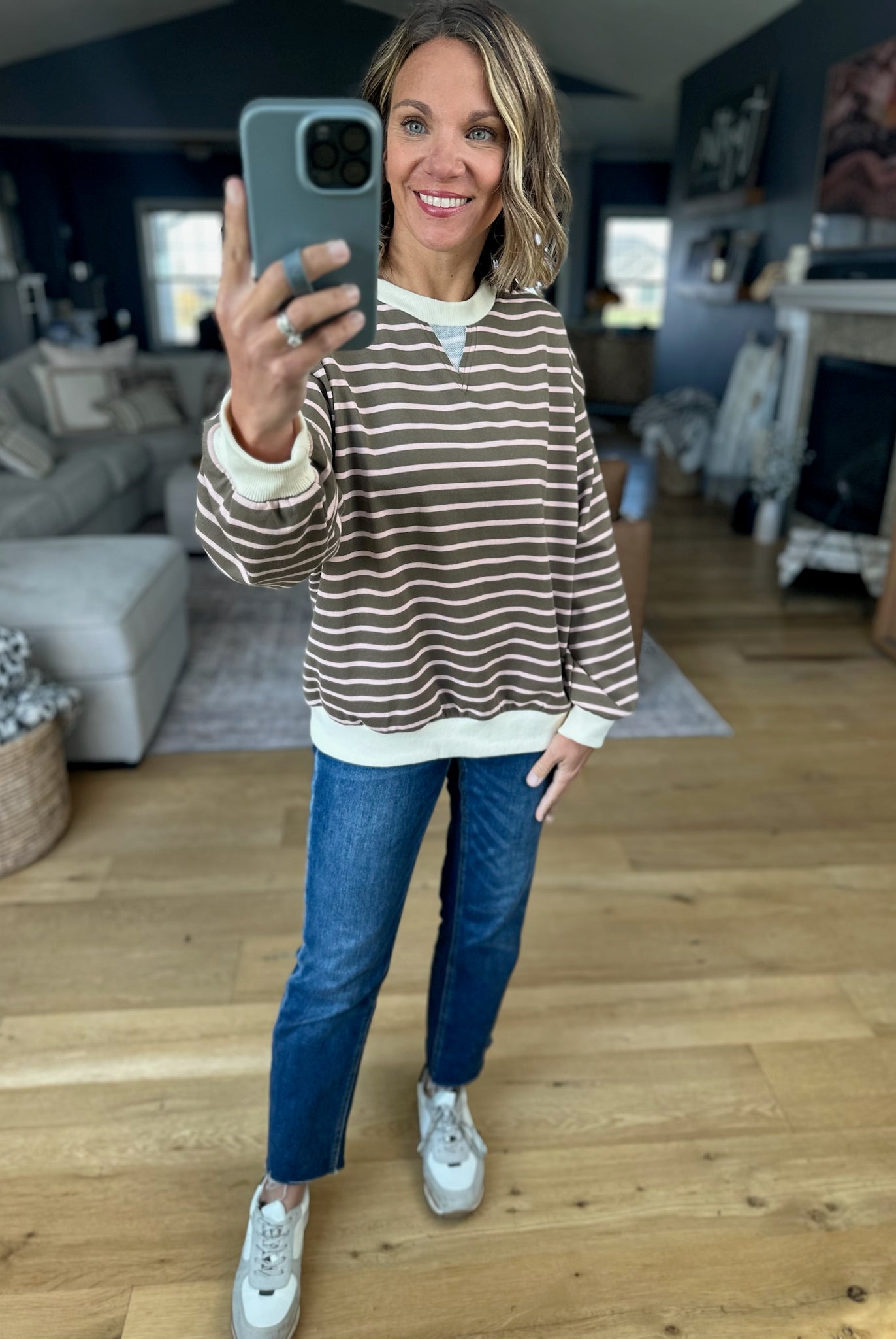 Saturday Chat Striped Pullover-Long Sleeves-Anniewear-Anna Kaytes Boutique, Women's Fashion Boutique in Grinnell, Iowa