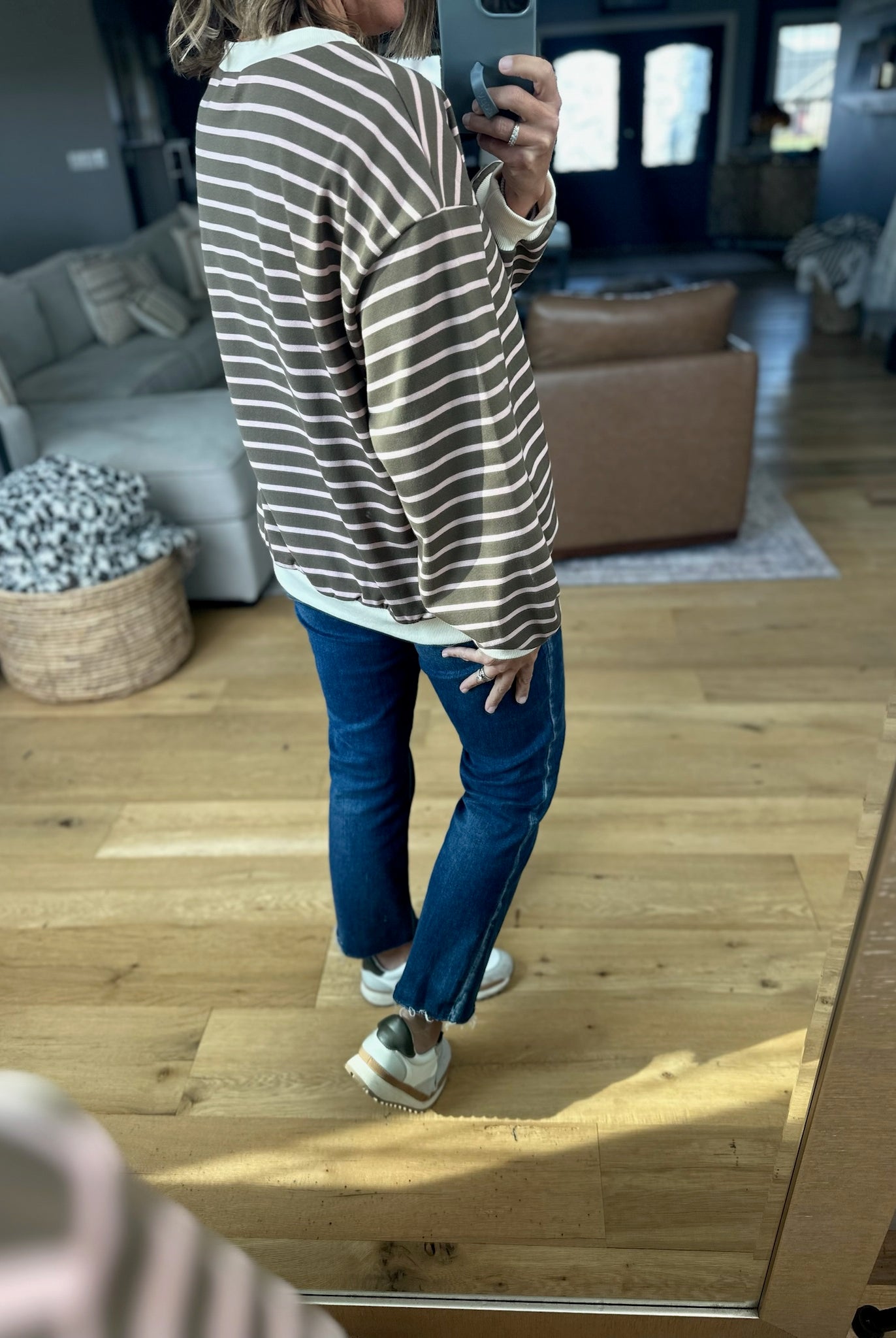 Saturday Chat Striped Pullover-Long Sleeves-Anniewear-Anna Kaytes Boutique, Women's Fashion Boutique in Grinnell, Iowa