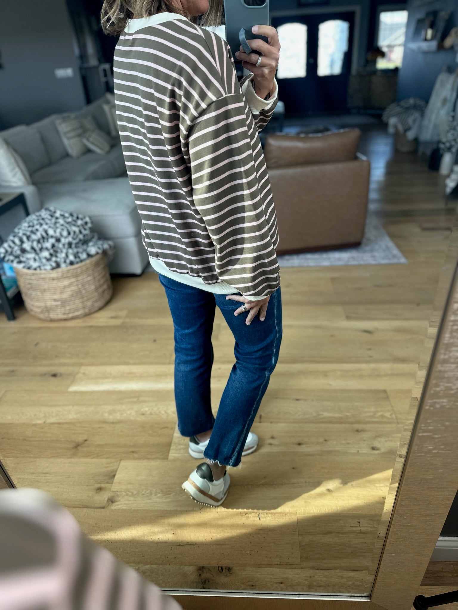 Saturday Chat Striped Pullover-Long Sleeves-Anniewear-Anna Kaytes Boutique, Women's Fashion Boutique in Grinnell, Iowa