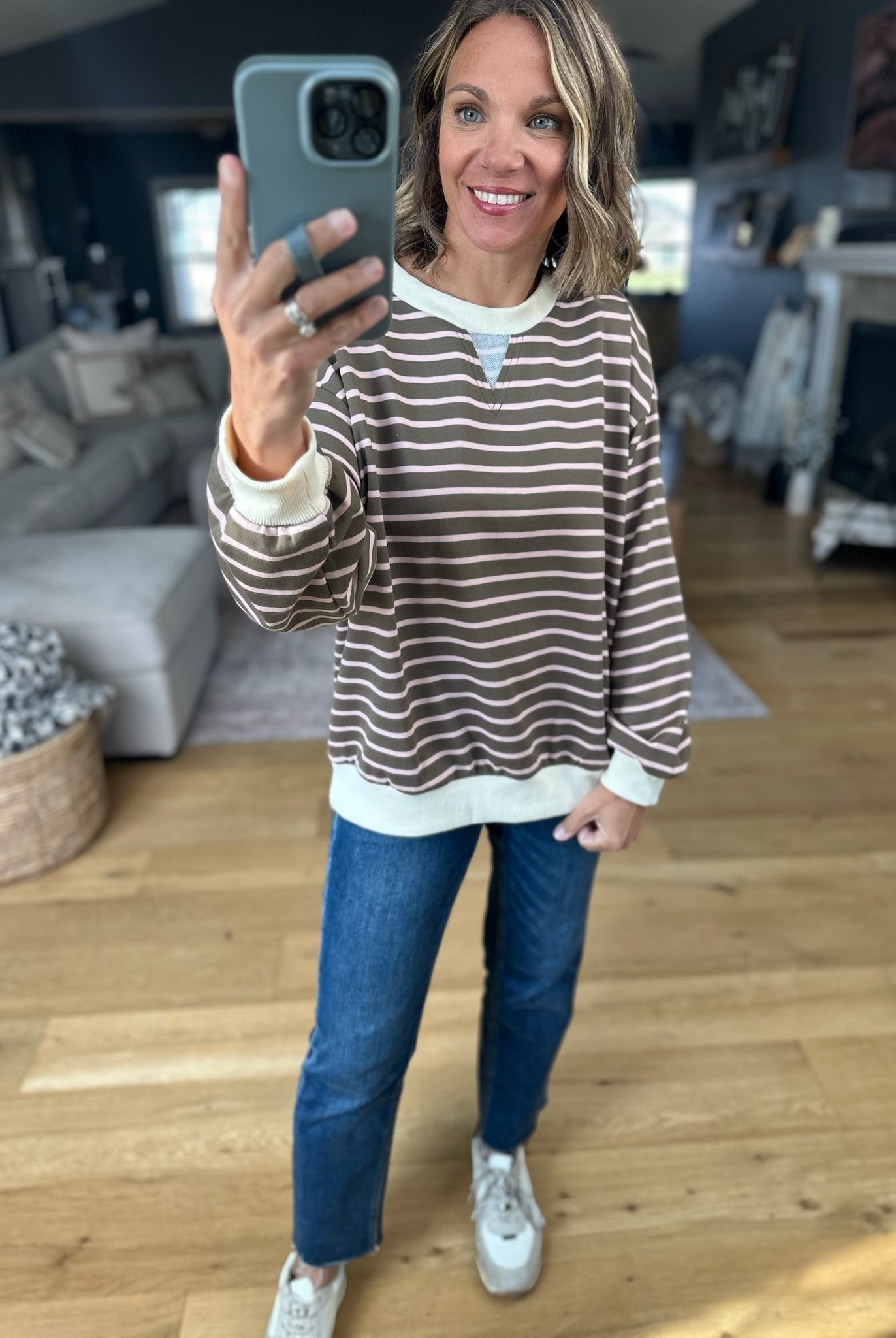 Saturday Chat Striped Pullover-Long Sleeves-Anniewear-Anna Kaytes Boutique, Women's Fashion Boutique in Grinnell, Iowa