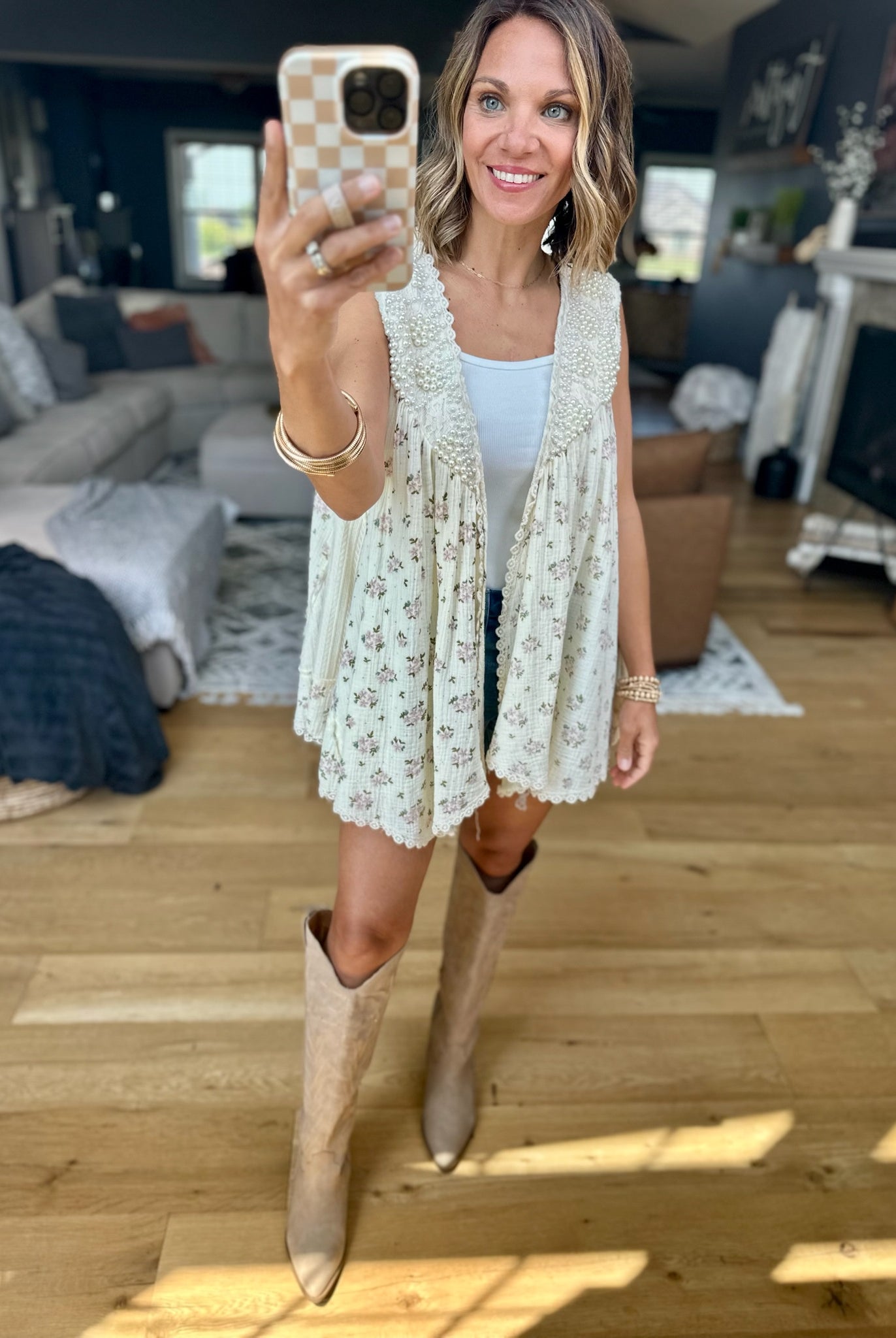 On Music Row Flowy Vest-POL-Anna Kaytes Boutique, Women's Fashion Boutique in Grinnell, Iowa