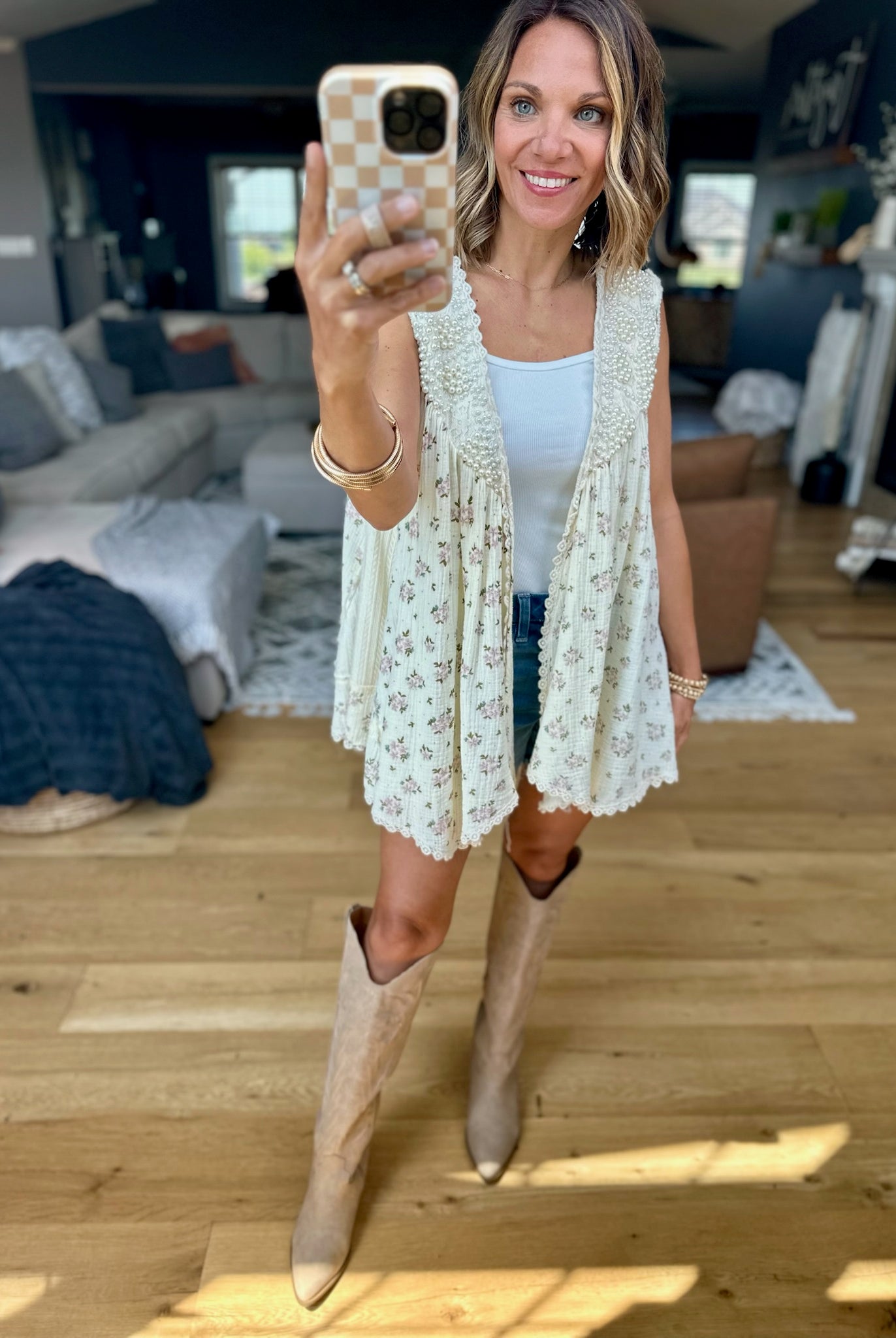 On Music Row Flowy Vest-POL-Anna Kaytes Boutique, Women's Fashion Boutique in Grinnell, Iowa