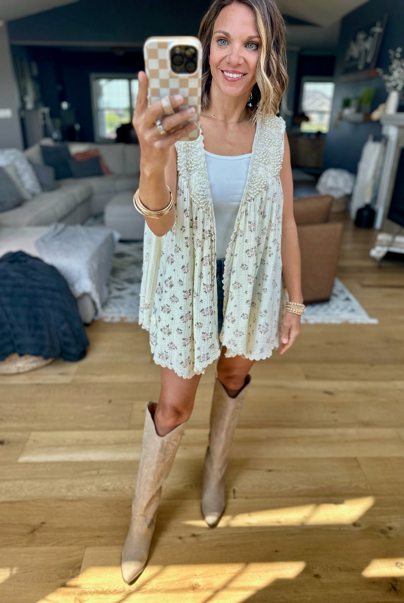 On Music Row Flowy Vest-POL-Anna Kaytes Boutique, Women's Fashion Boutique in Grinnell, Iowa