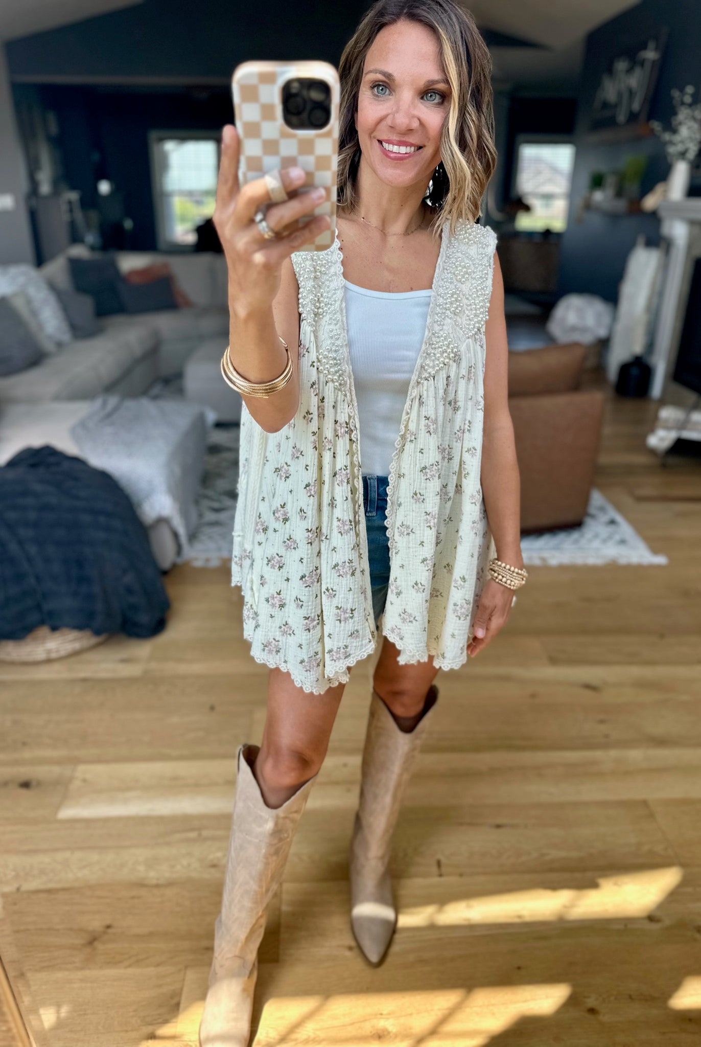 On Music Row Flowy Vest-POL-Anna Kaytes Boutique, Women's Fashion Boutique in Grinnell, Iowa