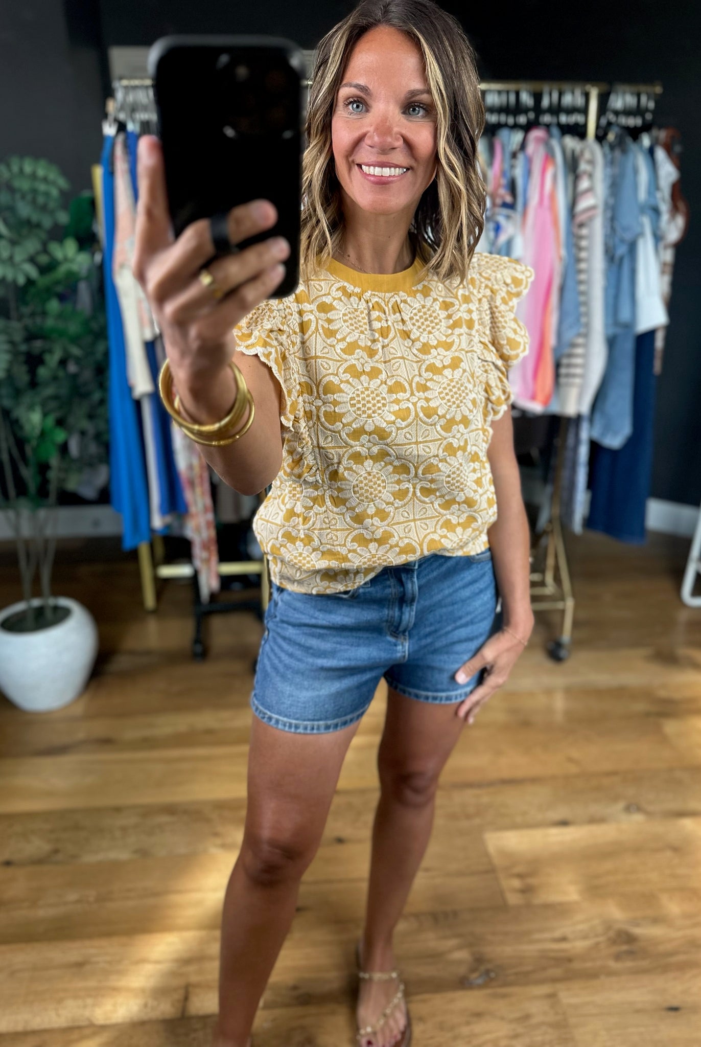 Summer Choices Flutter-Sleeve Top-Short Sleeves-voy-Anna Kaytes Boutique, Women's Fashion Boutique in Grinnell, Iowa
