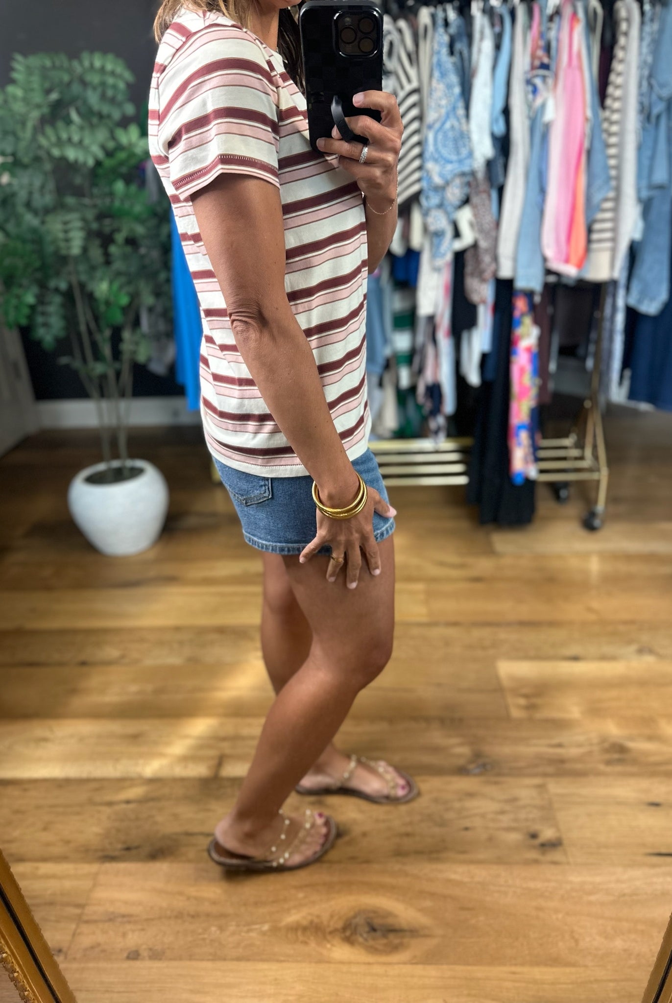 Right On Track Striped Tee-Short Sleeves-Thread & Supply-Anna Kaytes Boutique, Women's Fashion Boutique in Grinnell, Iowa