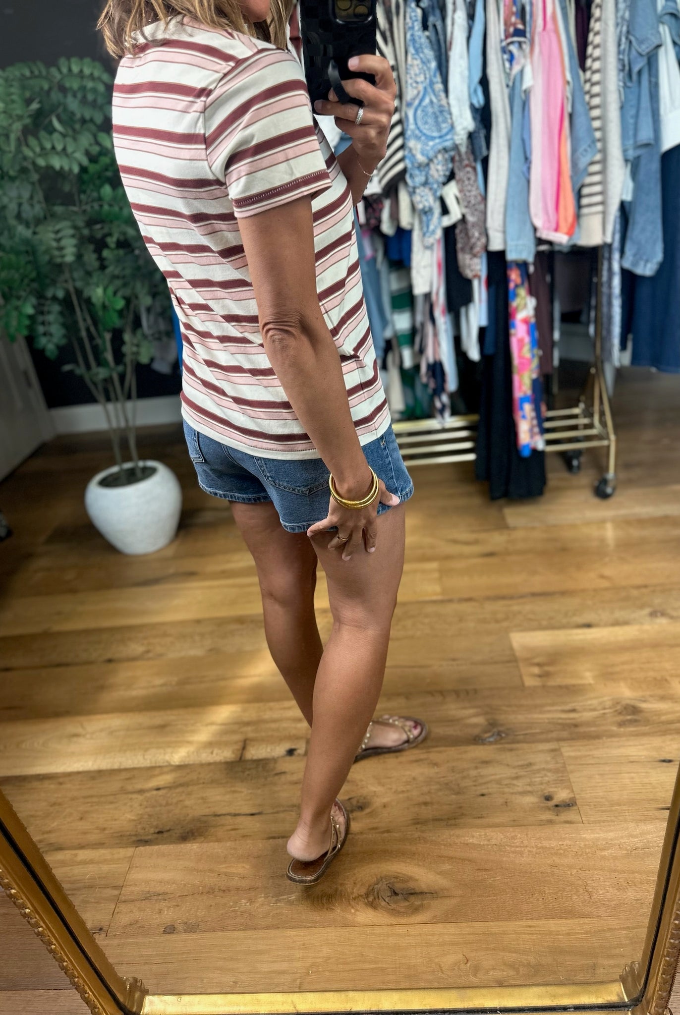 Right On Track Striped Tee-Short Sleeves-Thread & Supply-Anna Kaytes Boutique, Women's Fashion Boutique in Grinnell, Iowa
