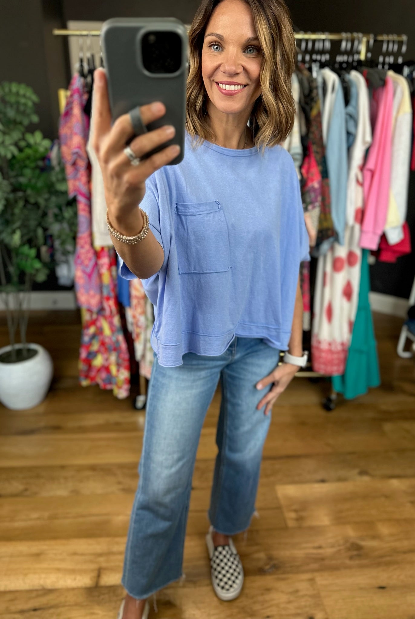 Wide Open Spaces Flowy Tee-Short Sleeves-Very J-Anna Kaytes Boutique, Women's Fashion Boutique in Grinnell, Iowa