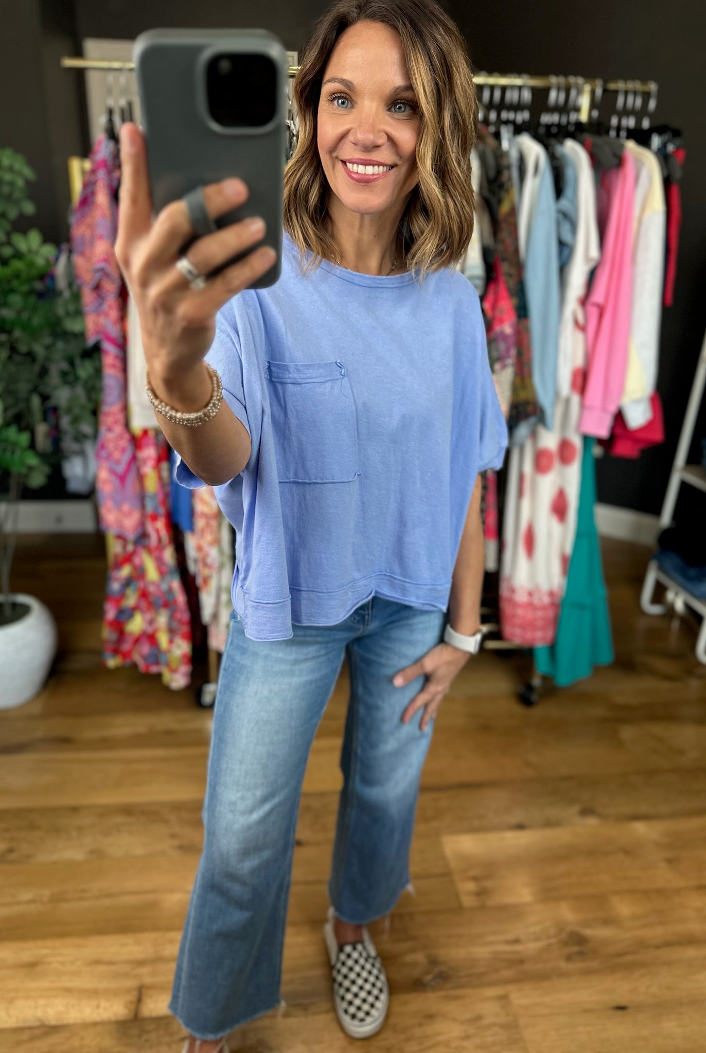 Wide Open Spaces Flowy Tee-Short Sleeves-Very J-Anna Kaytes Boutique, Women's Fashion Boutique in Grinnell, Iowa