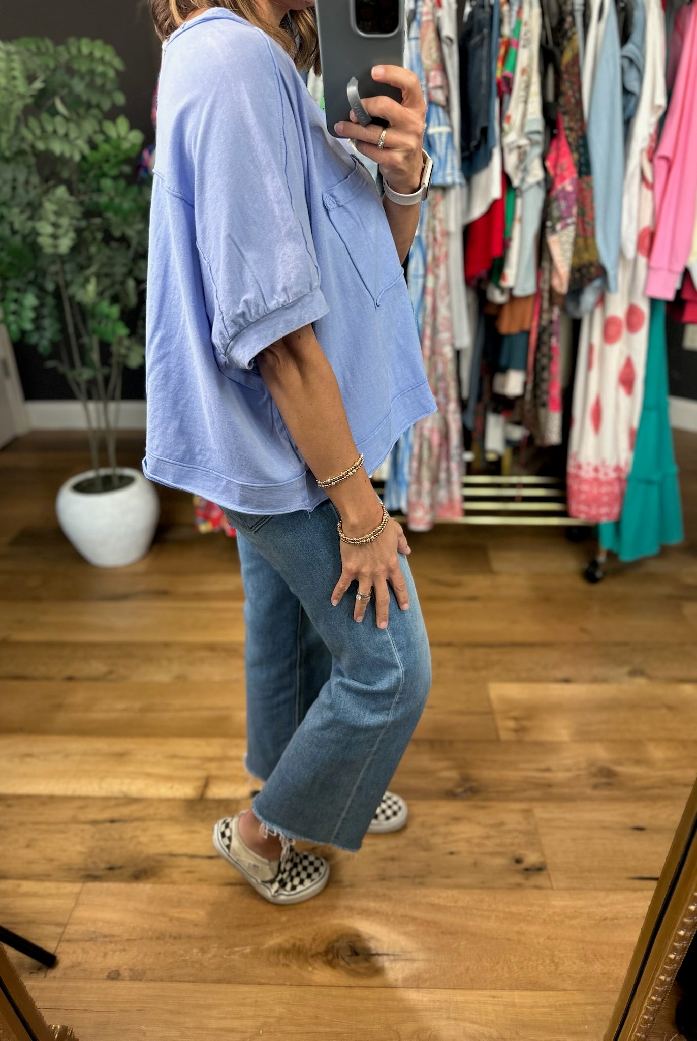 Wide Open Spaces Flowy Tee-Short Sleeves-Very J-Anna Kaytes Boutique, Women's Fashion Boutique in Grinnell, Iowa