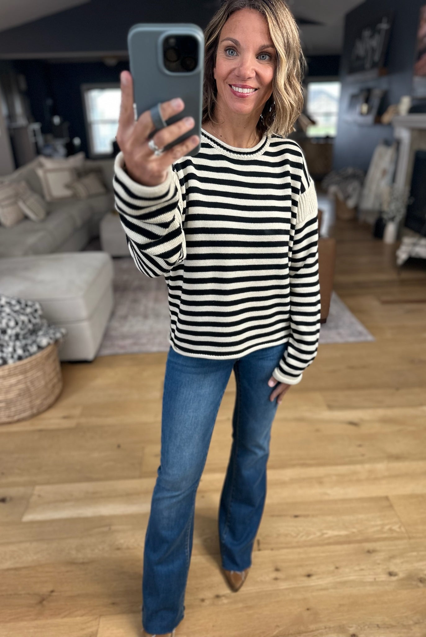 Want Us To Be Striped Knit Sweater-Sweaters-Wishlist-Anna Kaytes Boutique, Women's Fashion Boutique in Grinnell, Iowa