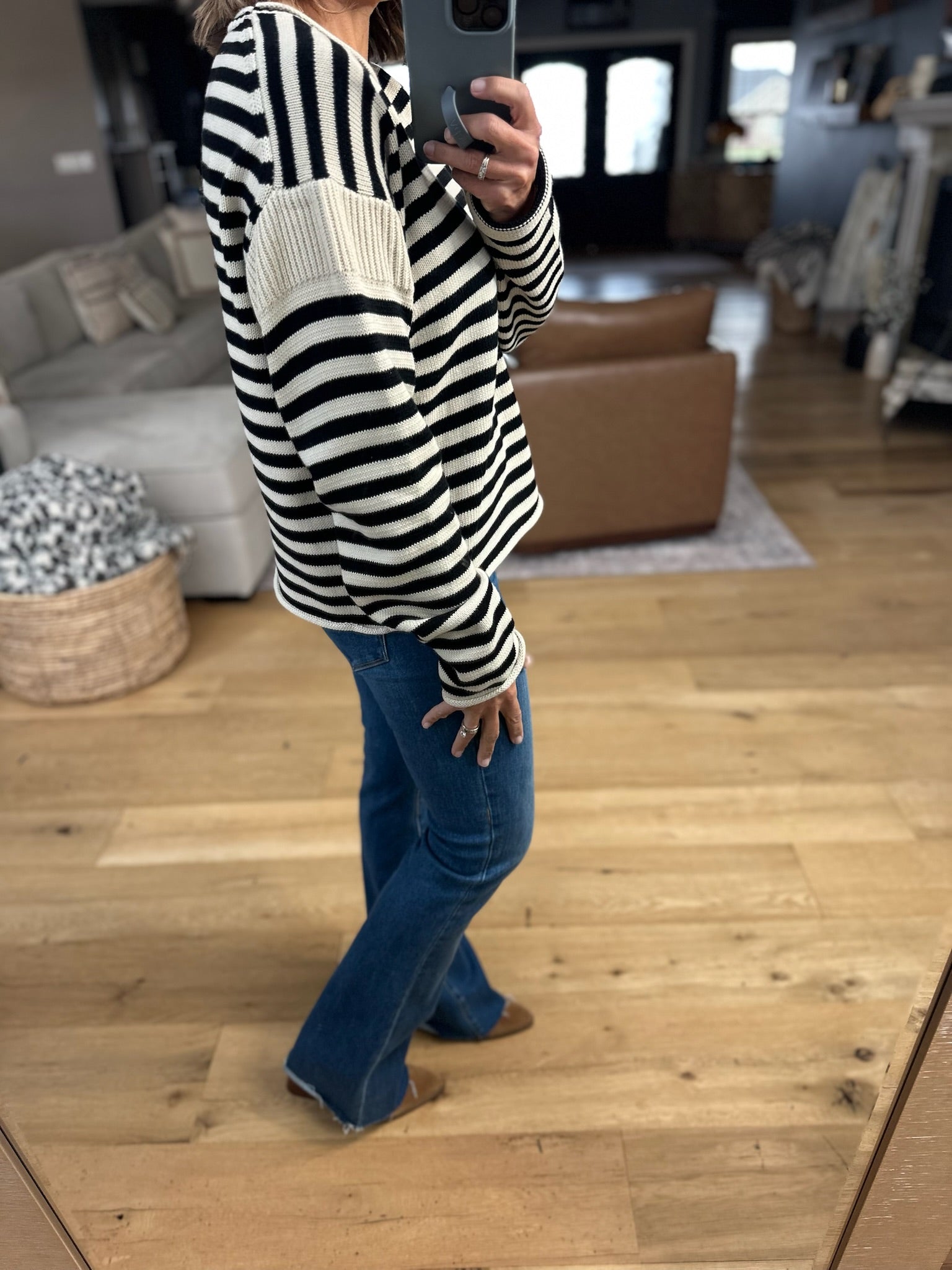 Want Us To Be Striped Knit Sweater-Sweaters-Wishlist-Anna Kaytes Boutique, Women's Fashion Boutique in Grinnell, Iowa