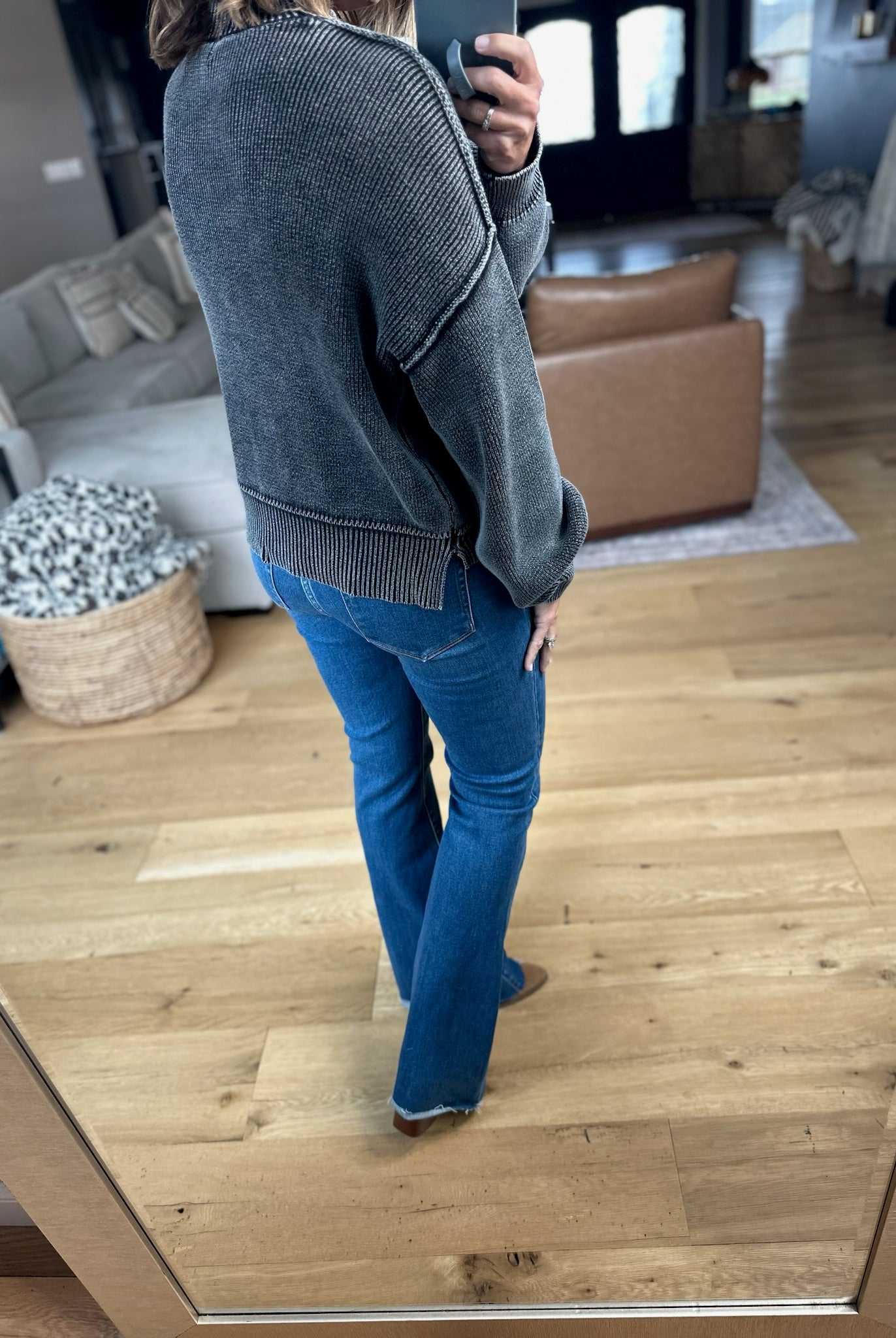 Between The Lines Mock-Neck Sweater-Sweaters-Wishlist-Anna Kaytes Boutique, Women's Fashion Boutique in Grinnell, Iowa