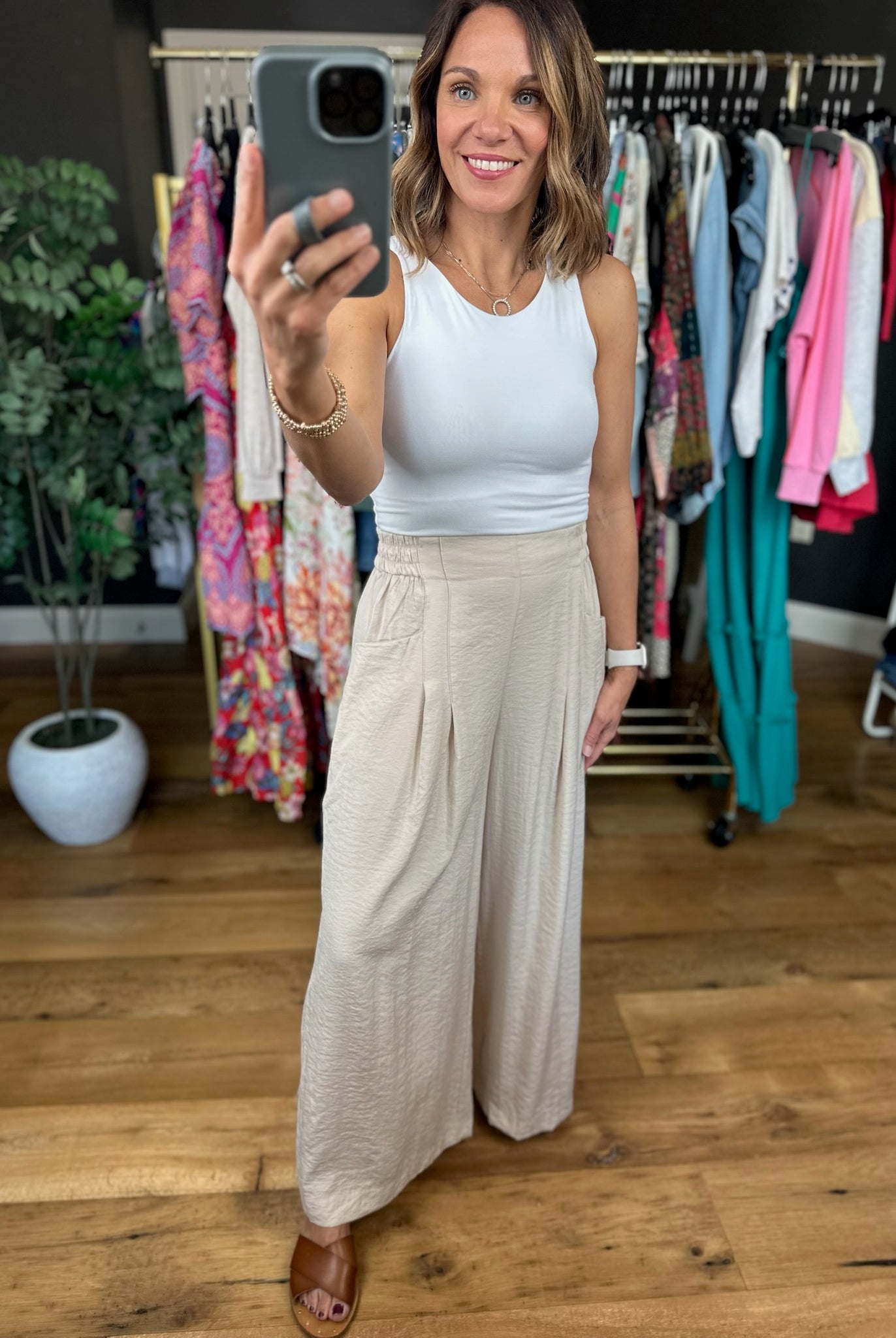 Kind Of Day Wide-Leg Pocket Pant-Pants-Umgee-Anna Kaytes Boutique, Women's Fashion Boutique in Grinnell, Iowa