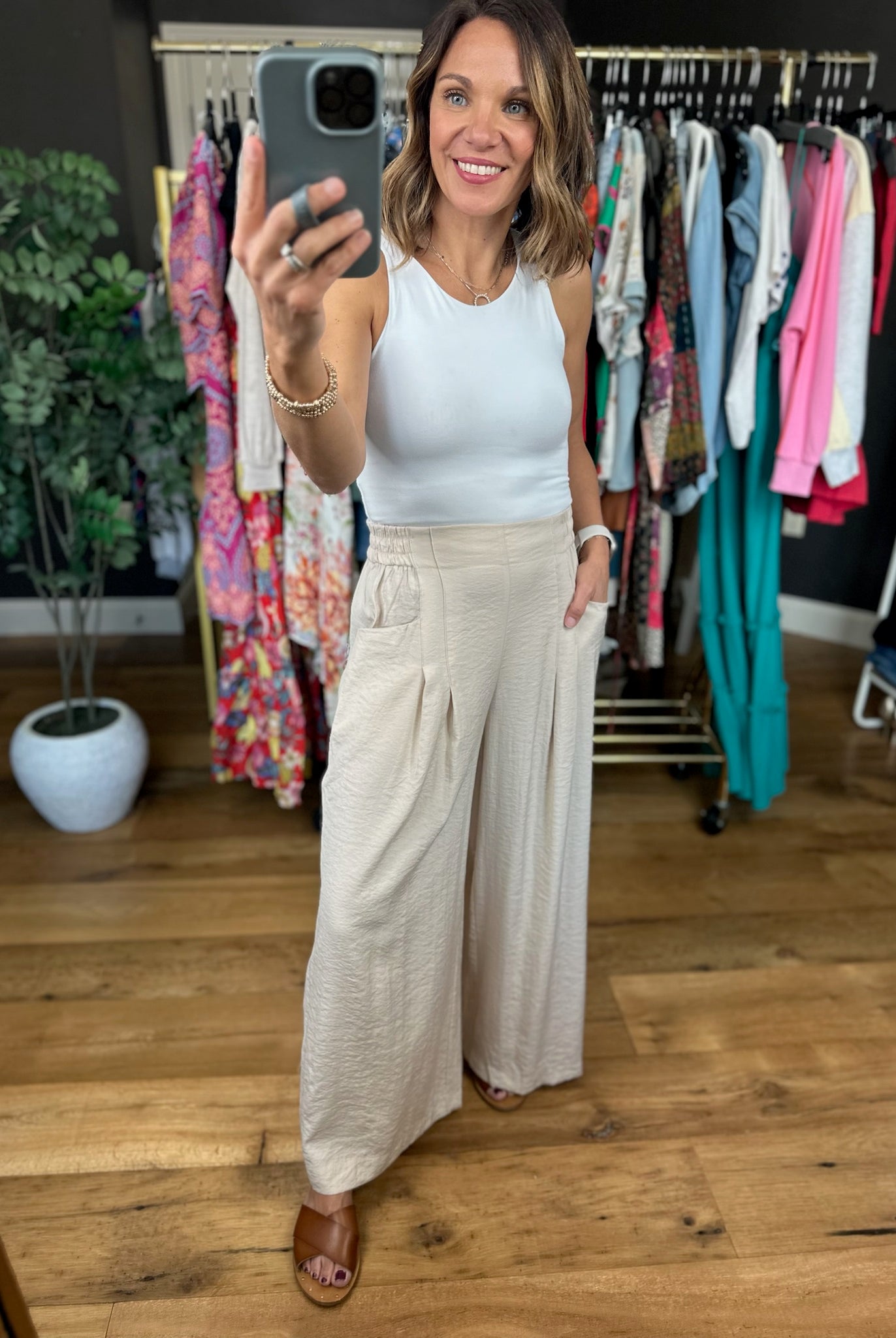 Kind Of Day Wide-Leg Pocket Pant-Pants-Umgee-Anna Kaytes Boutique, Women's Fashion Boutique in Grinnell, Iowa