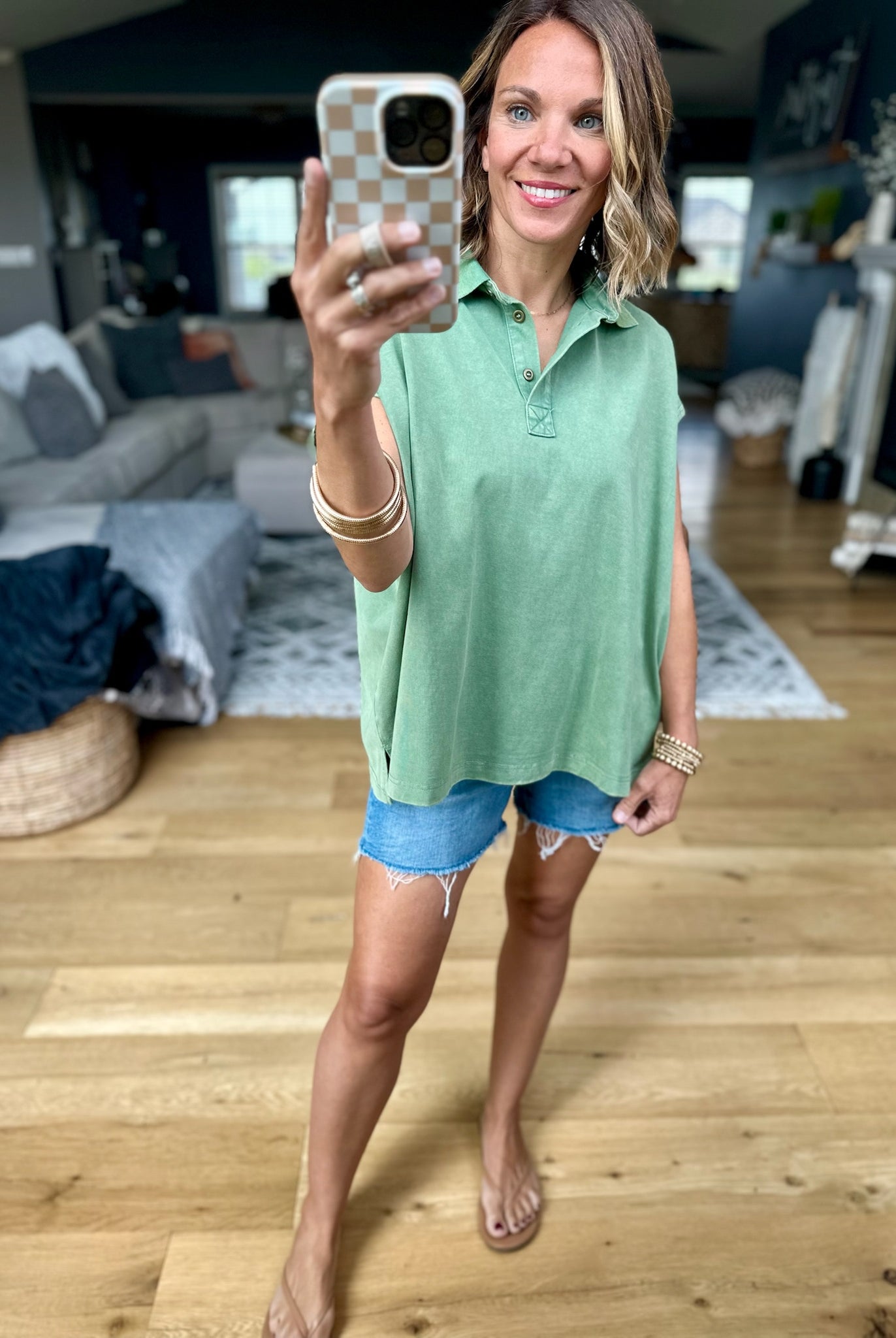 In A Good Spot Collared Top-Bucketlist-Anna Kaytes Boutique, Women's Fashion Boutique in Grinnell, Iowa