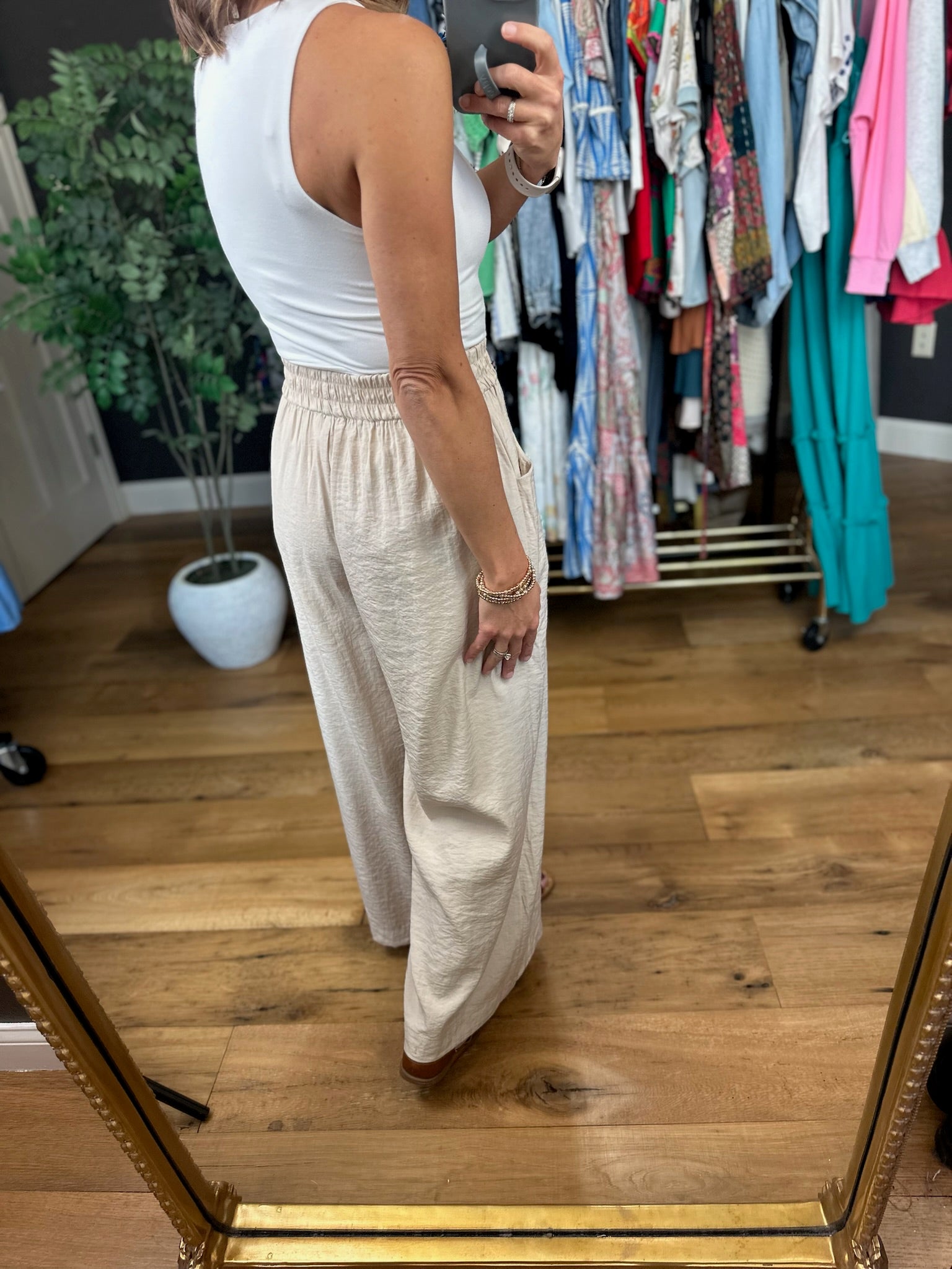 Kind Of Day Cropped Wide-Leg Pocket Pant-Pants-Umgee-Anna Kaytes Boutique, Women's Fashion Boutique in Grinnell, Iowa