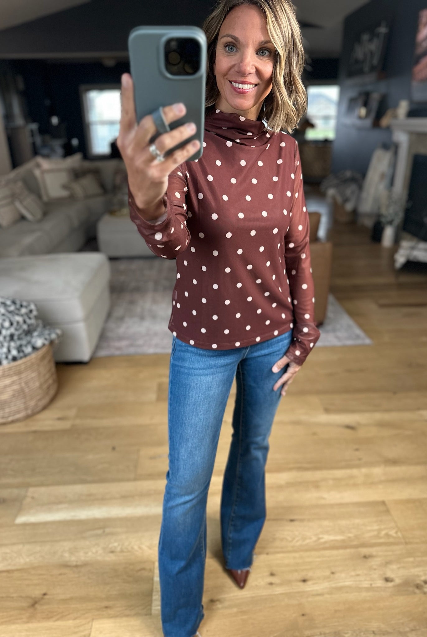 Call Me Wonderful Mock-Neck Top-Long Sleeves-Wishlist-Anna Kaytes Boutique, Women's Fashion Boutique in Grinnell, Iowa