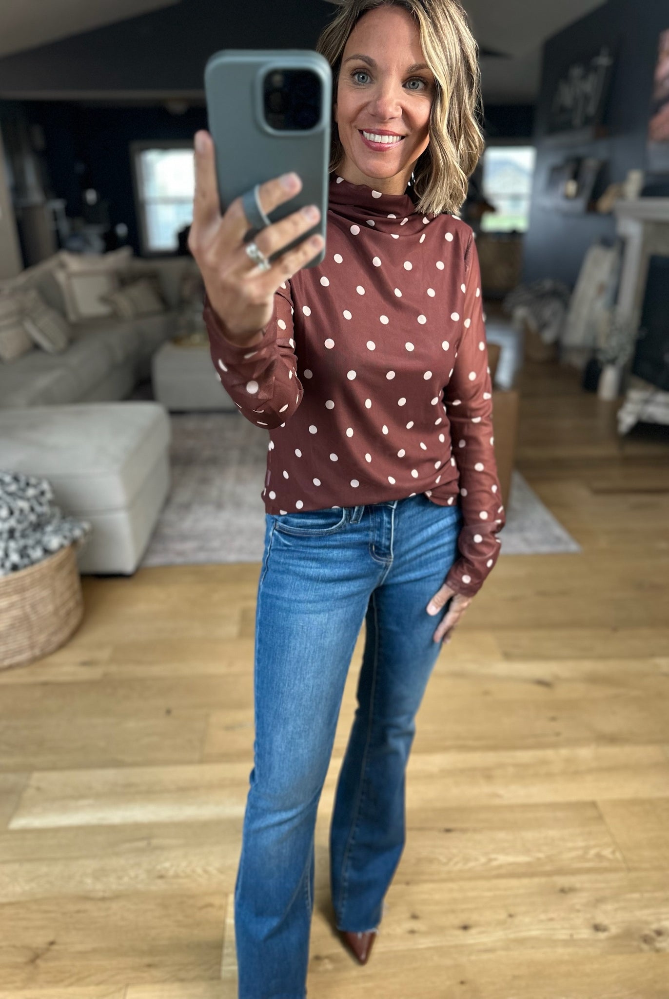 Call Me Wonderful Mock-Neck Top-Long Sleeves-Wishlist-Anna Kaytes Boutique, Women's Fashion Boutique in Grinnell, Iowa