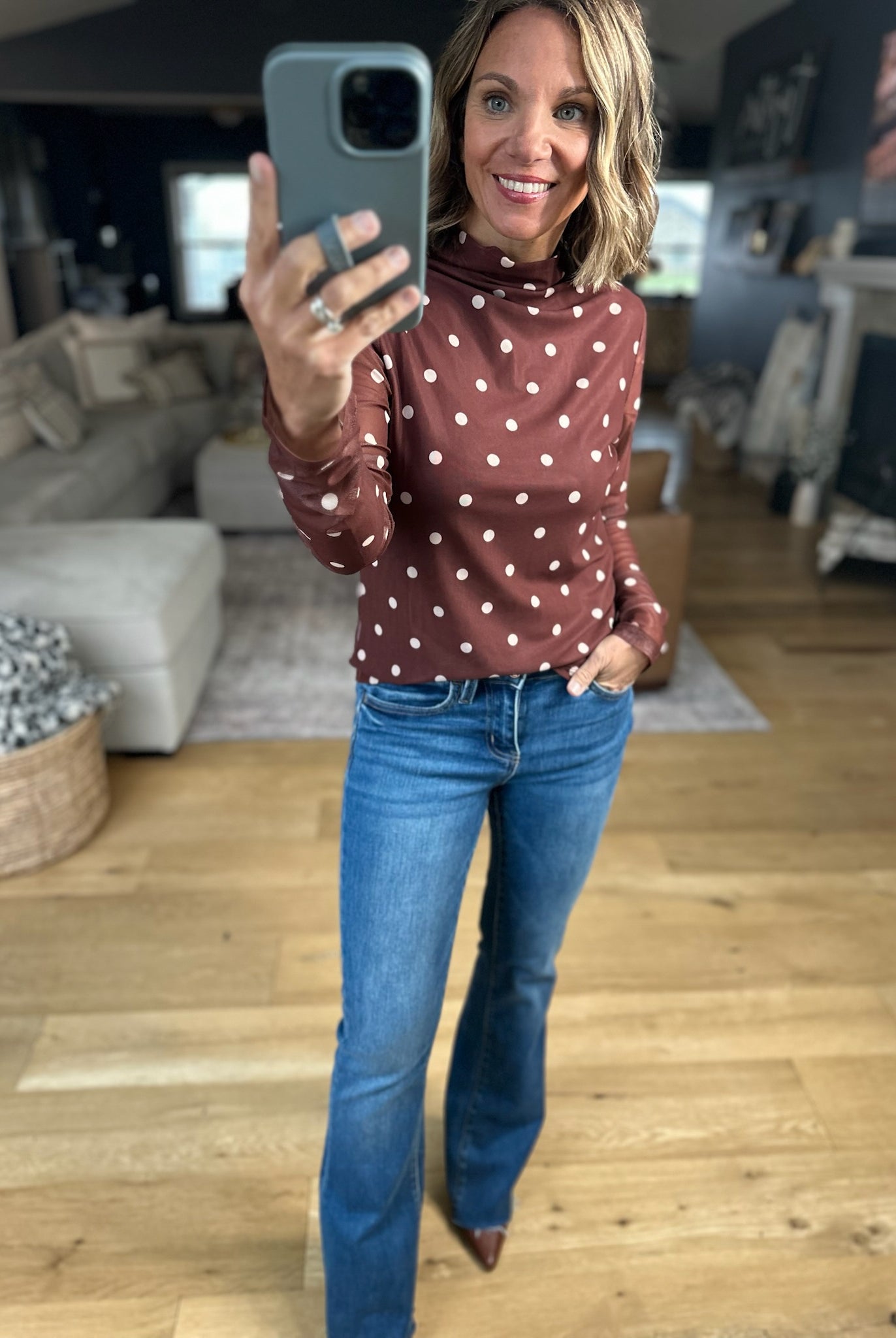 Call Me Wonderful Mock-Neck Top-Long Sleeves-Wishlist-Anna Kaytes Boutique, Women's Fashion Boutique in Grinnell, Iowa