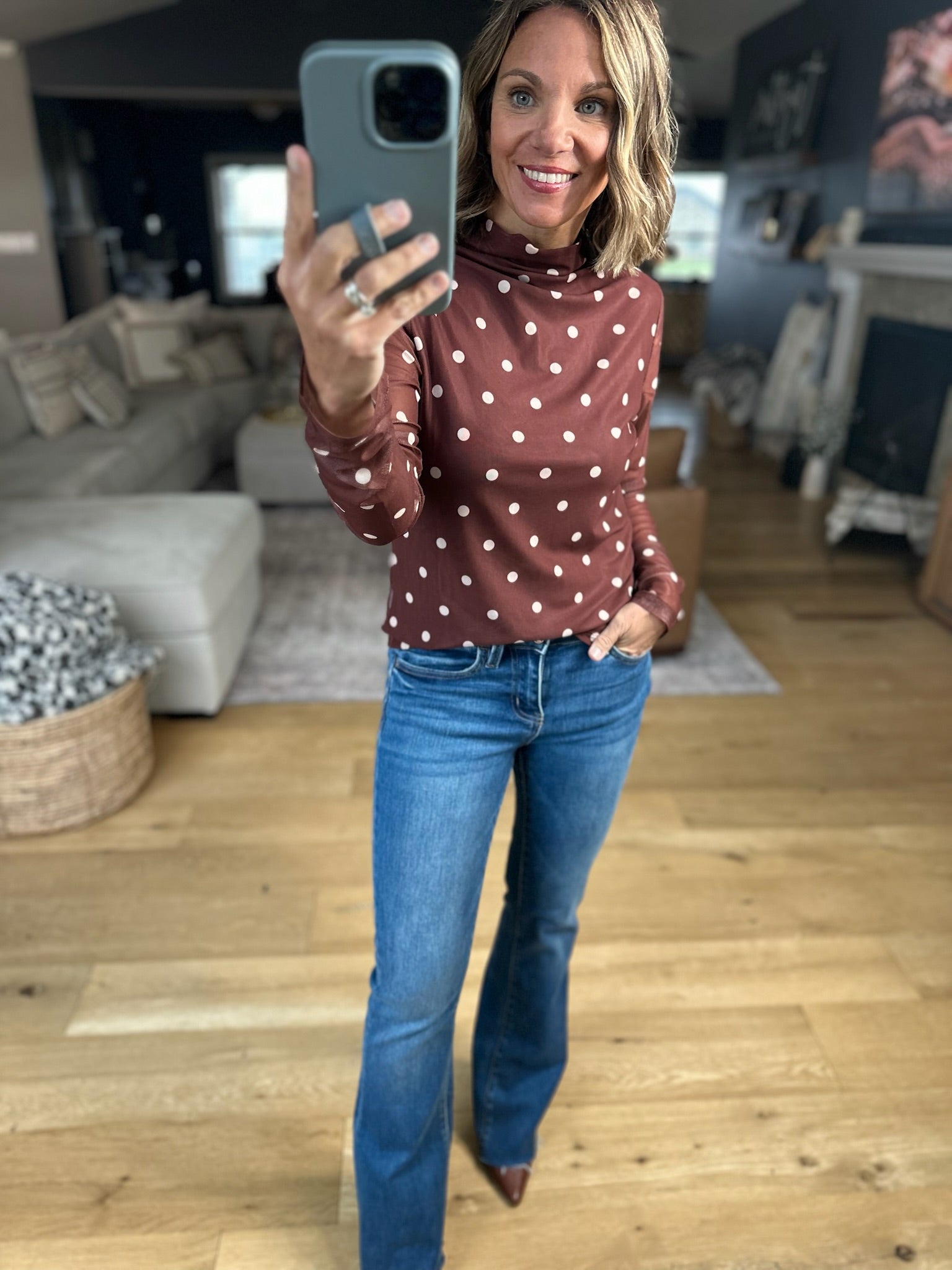 Call Me Wonderful Mock-Neck Top-Long Sleeves-Wishlist-Anna Kaytes Boutique, Women's Fashion Boutique in Grinnell, Iowa