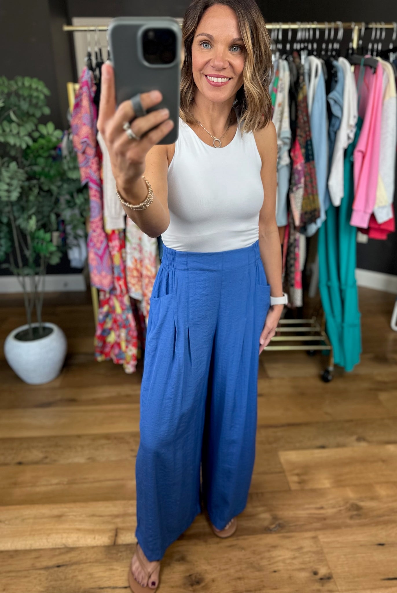 Kind Of Day Wide-Leg Pocket Pant-Pants-Umgee-Anna Kaytes Boutique, Women's Fashion Boutique in Grinnell, Iowa