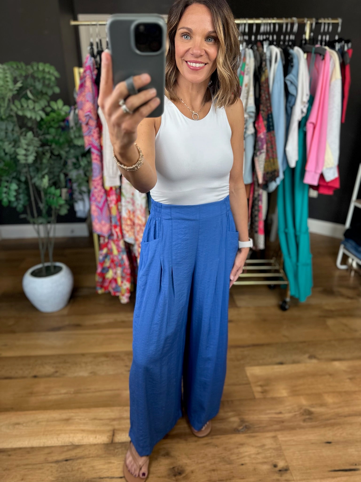 Kind Of Day Cropped Wide-Leg Pocket Pant-Pants-Umgee-Anna Kaytes Boutique, Women's Fashion Boutique in Grinnell, Iowa