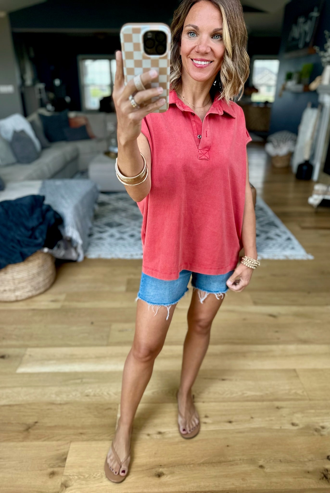 Make The Most Collar Top - Papaya-Wishlist-Anna Kaytes Boutique, Women's Fashion Boutique in Grinnell, Iowa