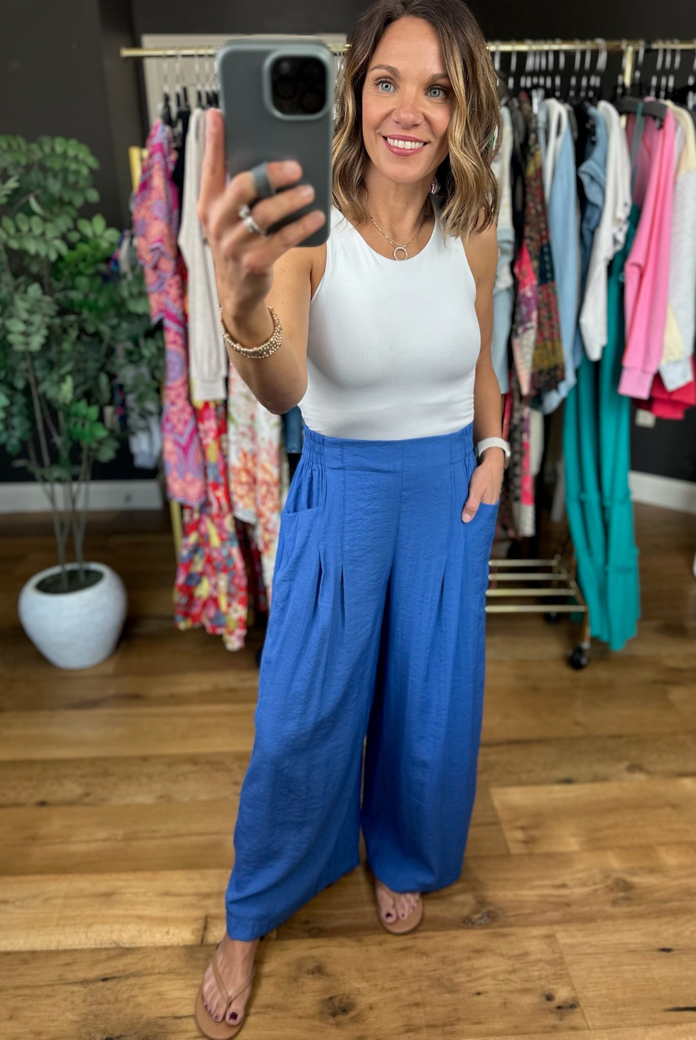 Kind Of Day Wide-Leg Pocket Pant-Pants-Umgee-Anna Kaytes Boutique, Women's Fashion Boutique in Grinnell, Iowa