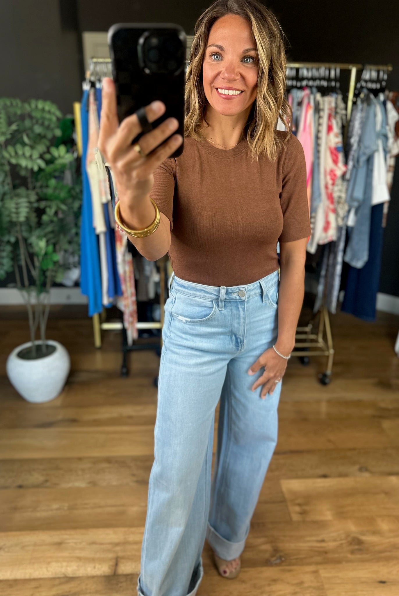 Keep Me In Mind Fitted Top-Short Sleeves-be cool-Anna Kaytes Boutique, Women's Fashion Boutique in Grinnell, Iowa
