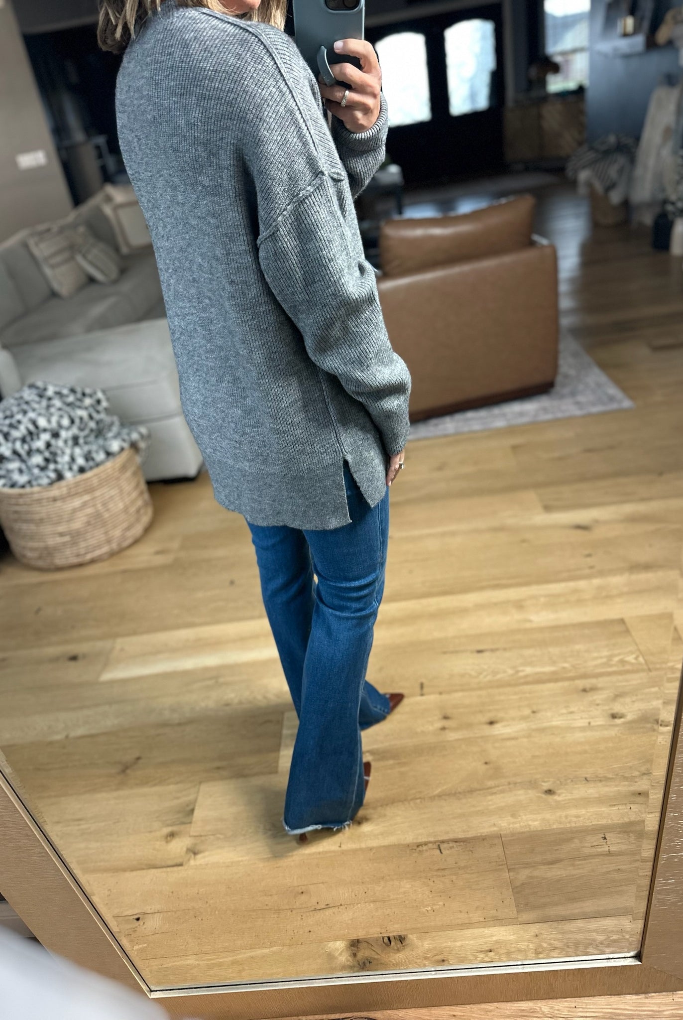 Fall Sentiment Crewneck Sweater - Heather Grey-Sweaters-Thread & Supply-Anna Kaytes Boutique, Women's Fashion Boutique in Grinnell, Iowa