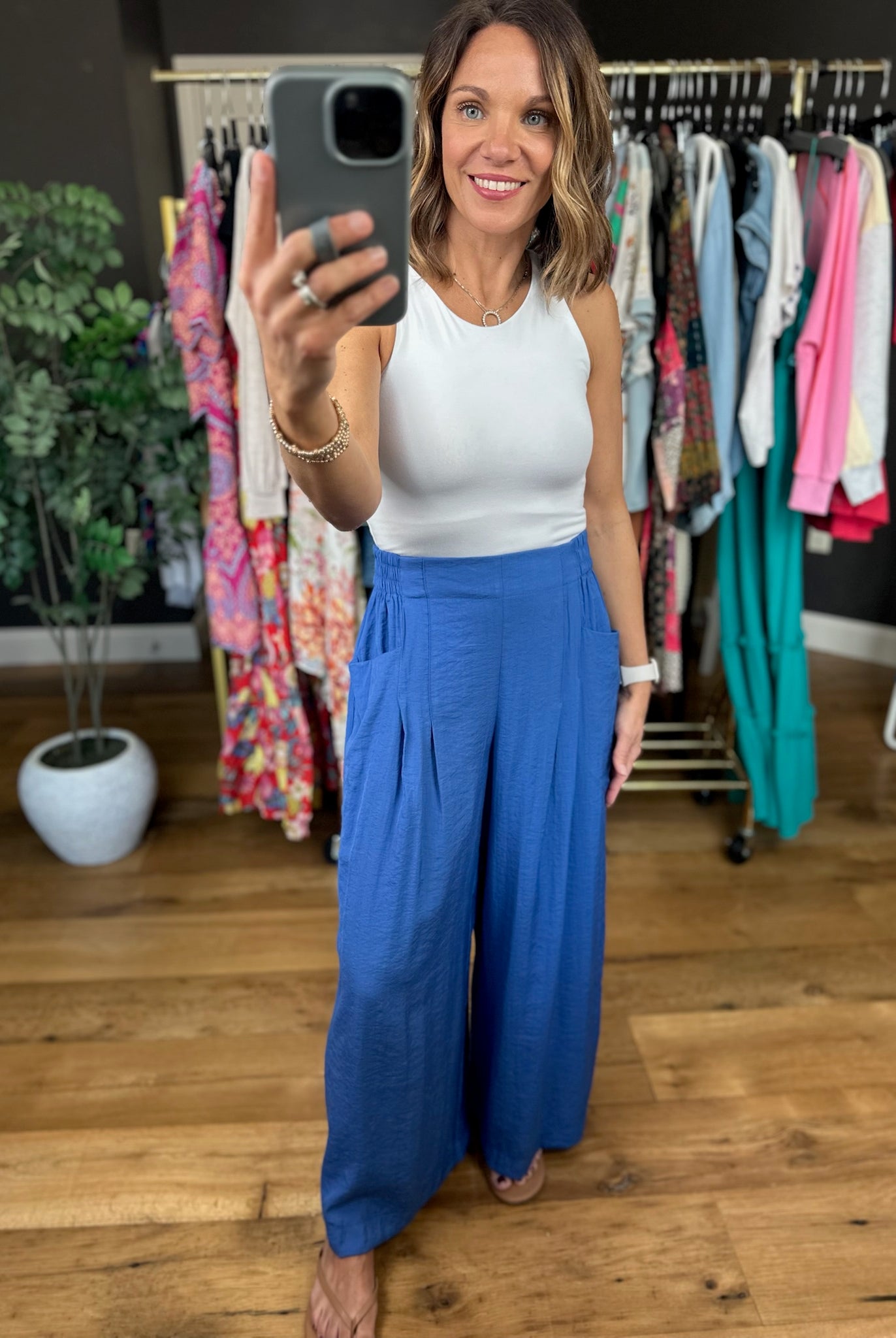 Kind Of Day Wide-Leg Pocket Pant-Pants-Umgee-Anna Kaytes Boutique, Women's Fashion Boutique in Grinnell, Iowa