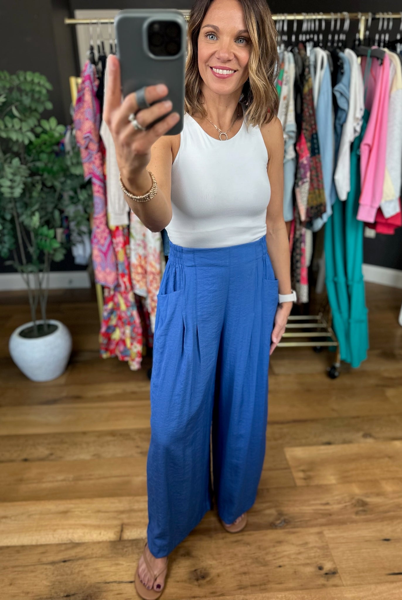 Kind Of Day Wide-Leg Pocket Pant-Pants-Umgee-Anna Kaytes Boutique, Women's Fashion Boutique in Grinnell, Iowa