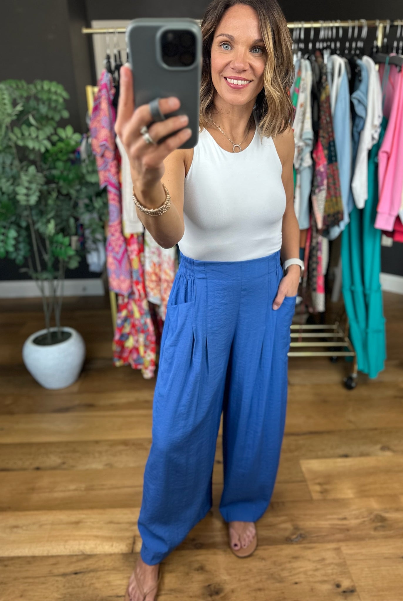 Kind Of Day Wide-Leg Pocket Pant-Pants-Umgee-Anna Kaytes Boutique, Women's Fashion Boutique in Grinnell, Iowa