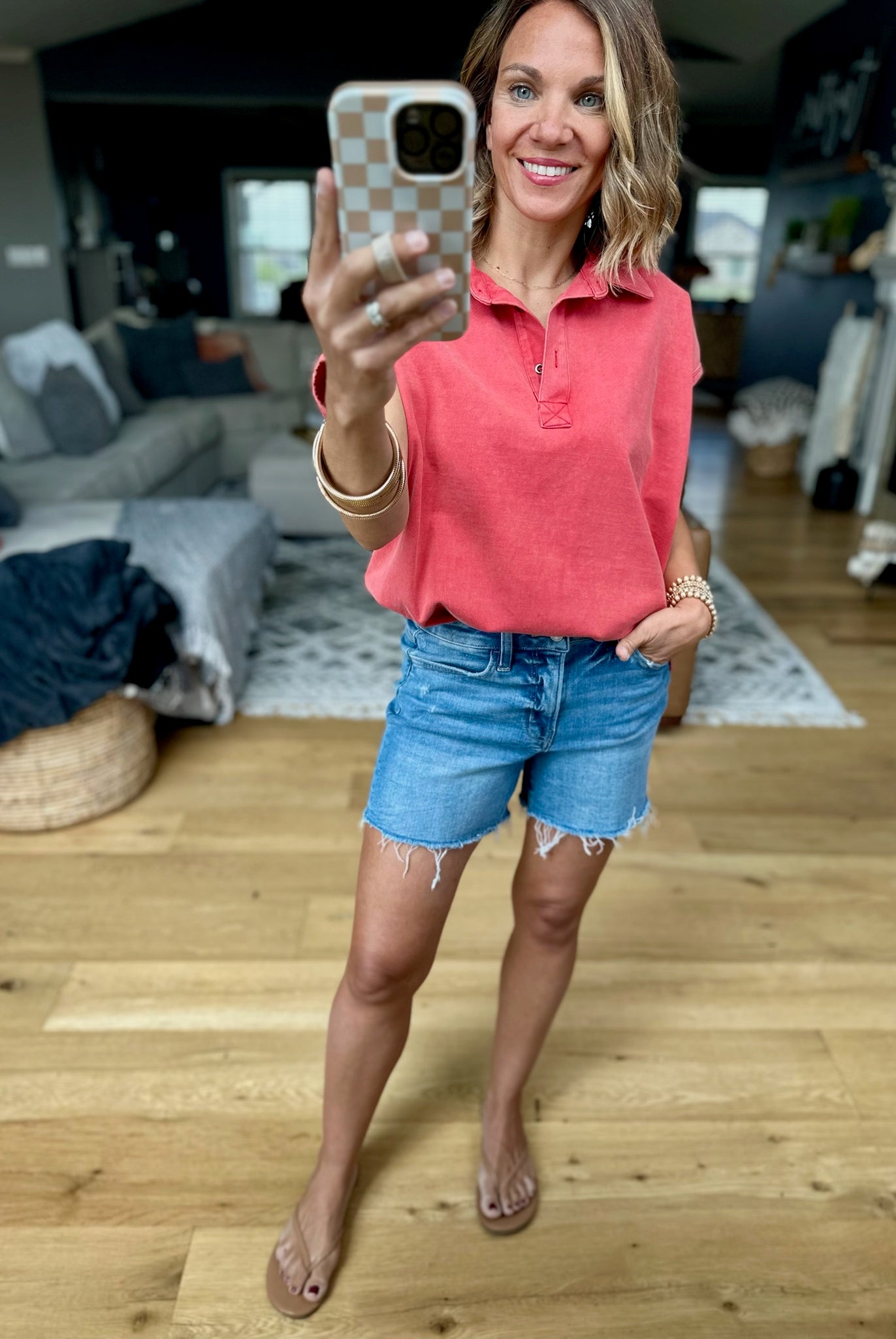 Make The Most Collar Top - Papaya-Wishlist-Anna Kaytes Boutique, Women's Fashion Boutique in Grinnell, Iowa