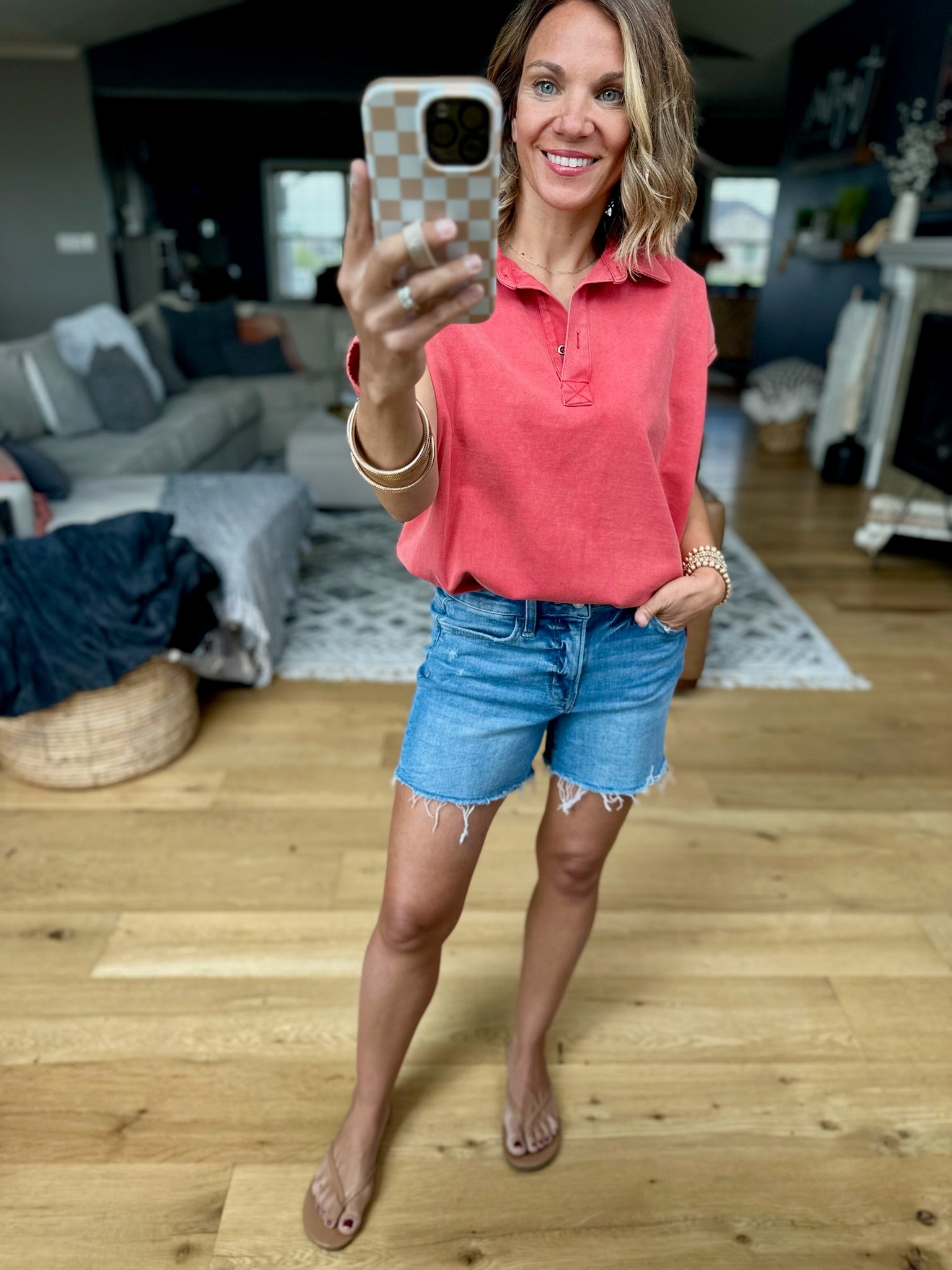 Make The Most Collar Top - Papaya-Wishlist-Anna Kaytes Boutique, Women's Fashion Boutique in Grinnell, Iowa