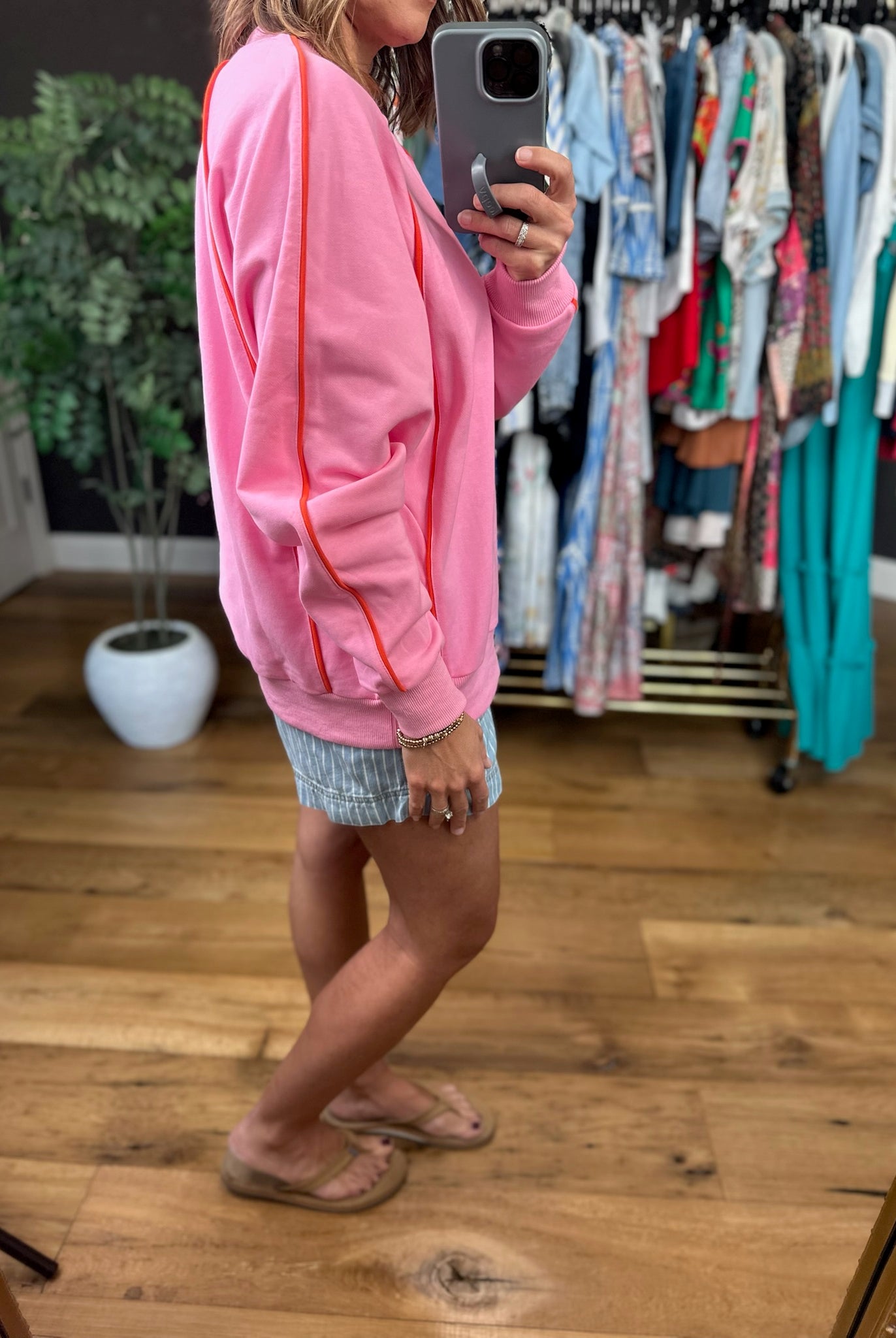 Living Lively Trimmed Crewneck-Sweaters-Fate-Anna Kaytes Boutique, Women's Fashion Boutique in Grinnell, Iowa