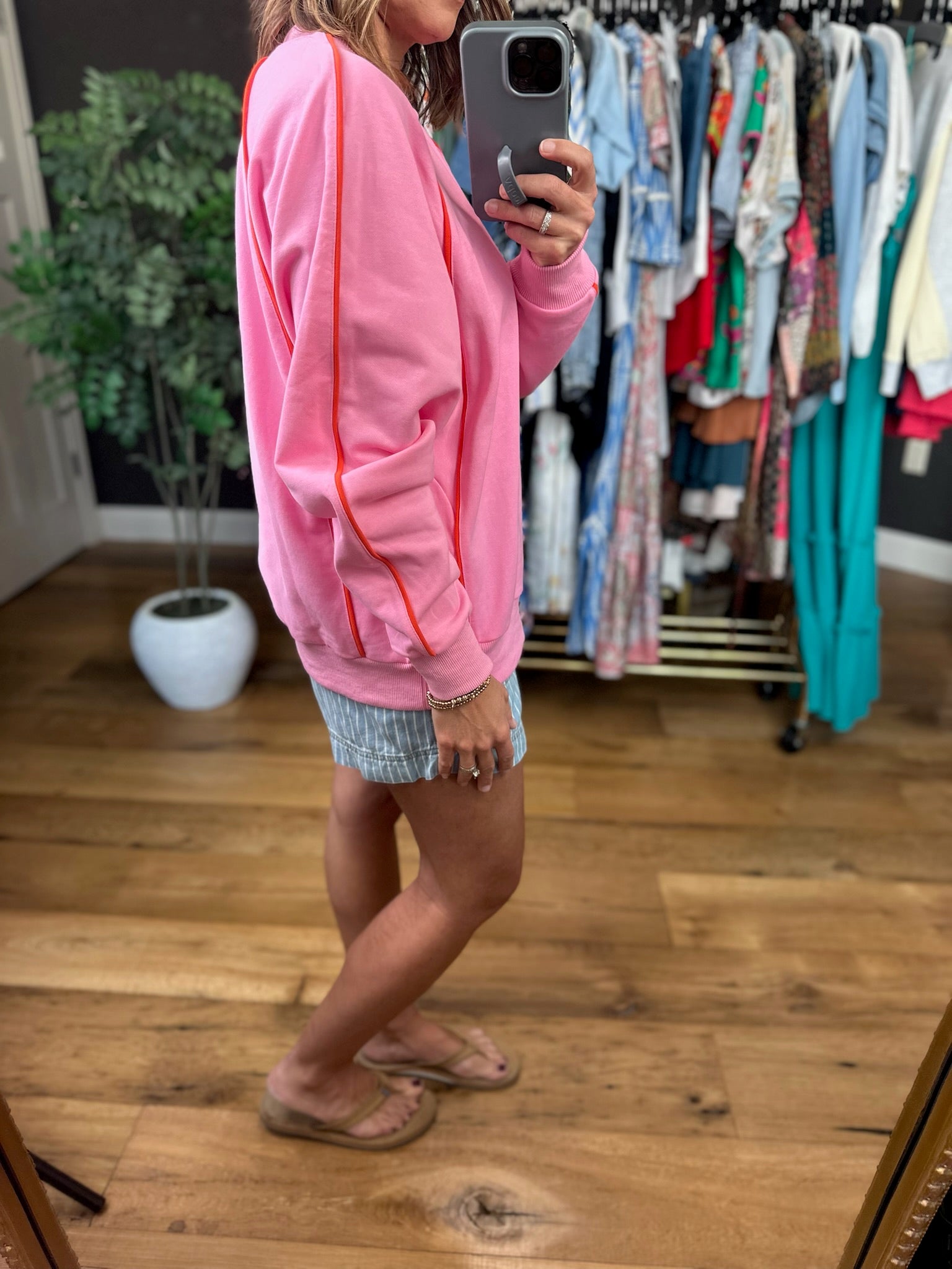 Living Lively Trimmed Crewneck-Sweaters-Fate-Anna Kaytes Boutique, Women's Fashion Boutique in Grinnell, Iowa