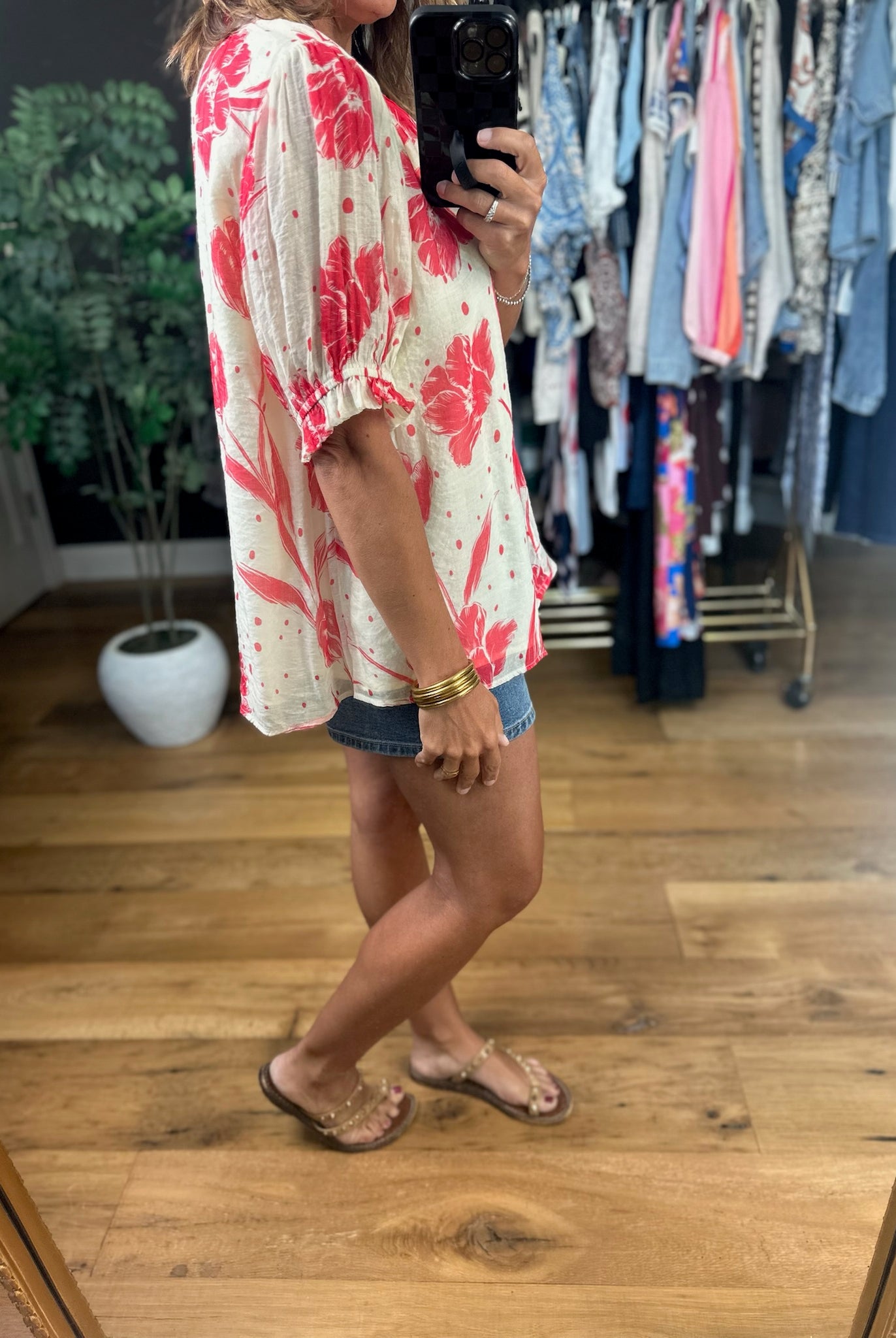 Favorite Day Floral Top-Short Sleeves-Umgee-Anna Kaytes Boutique, Women's Fashion Boutique in Grinnell, Iowa