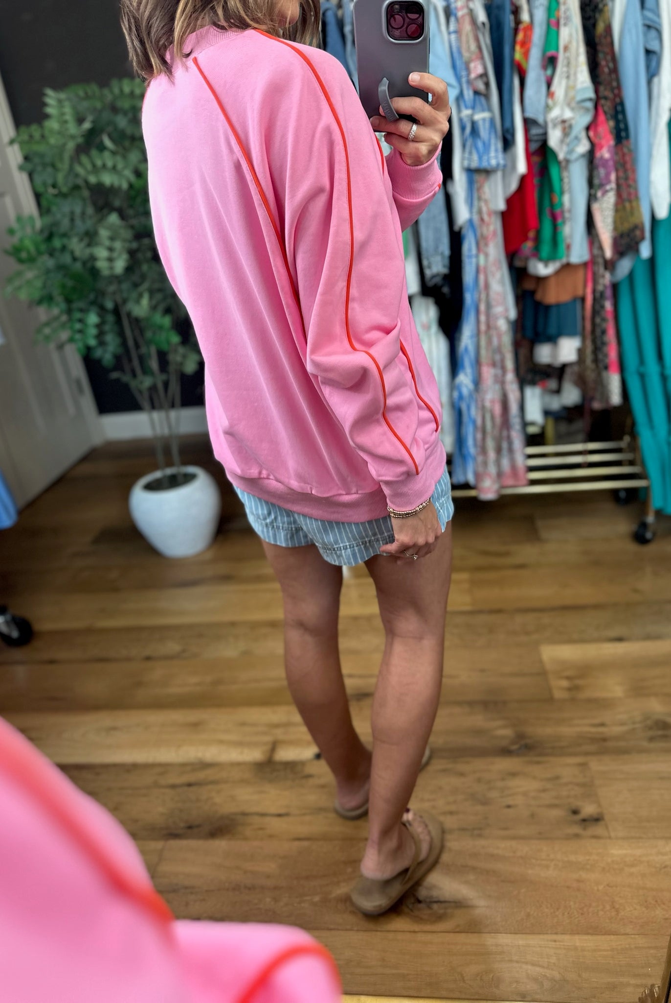 Living Lively Trimmed Crewneck-Sweaters-Fate-Anna Kaytes Boutique, Women's Fashion Boutique in Grinnell, Iowa