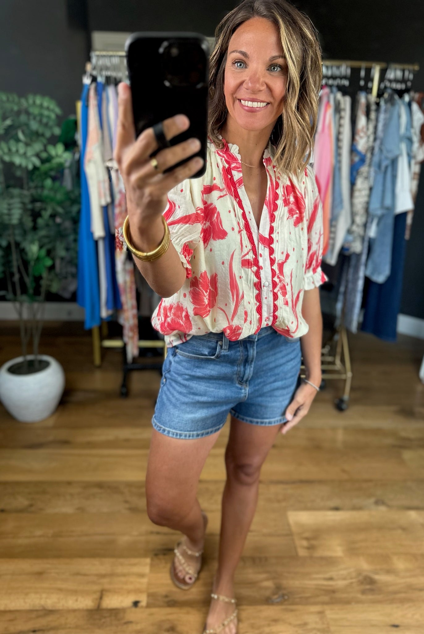 Favorite Day Floral Top-Short Sleeves-Umgee-Anna Kaytes Boutique, Women's Fashion Boutique in Grinnell, Iowa