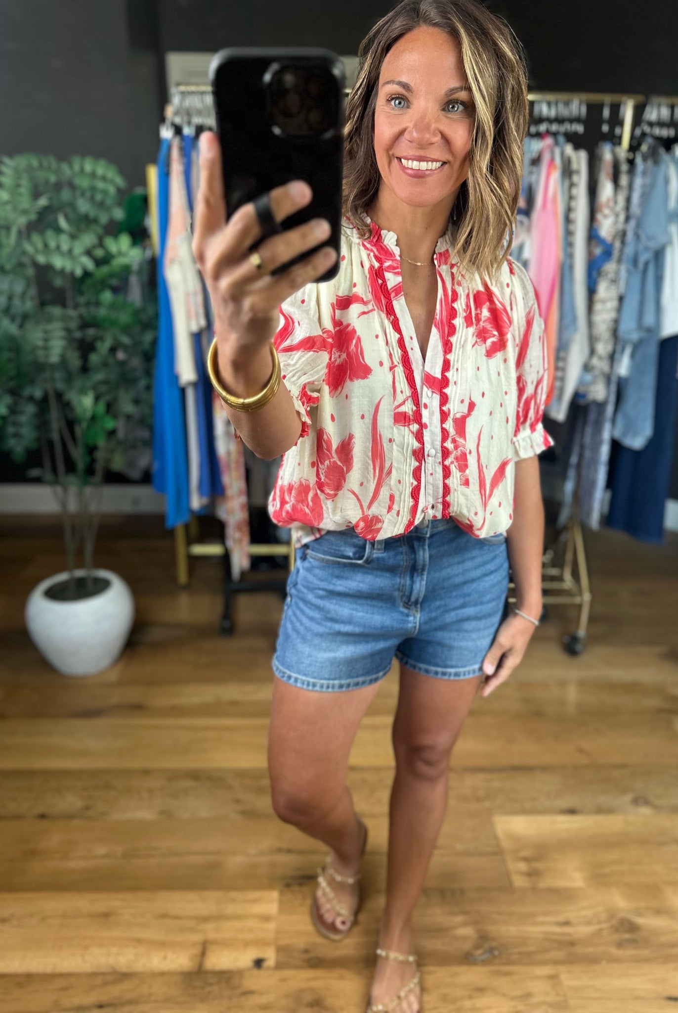 Favorite Day Floral Top-Short Sleeves-Umgee-Anna Kaytes Boutique, Women's Fashion Boutique in Grinnell, Iowa