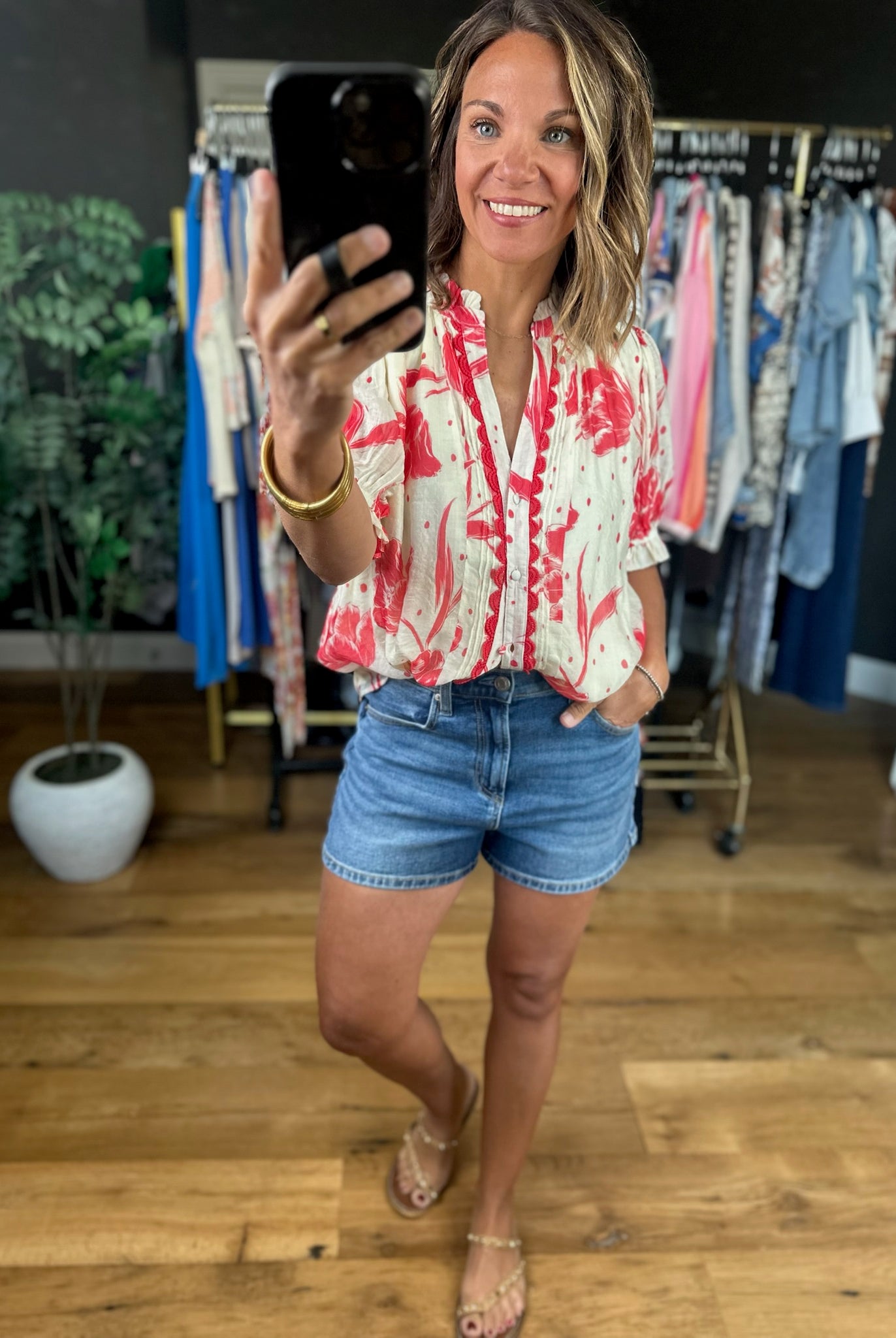 Favorite Day Floral Top-Short Sleeves-Umgee-Anna Kaytes Boutique, Women's Fashion Boutique in Grinnell, Iowa