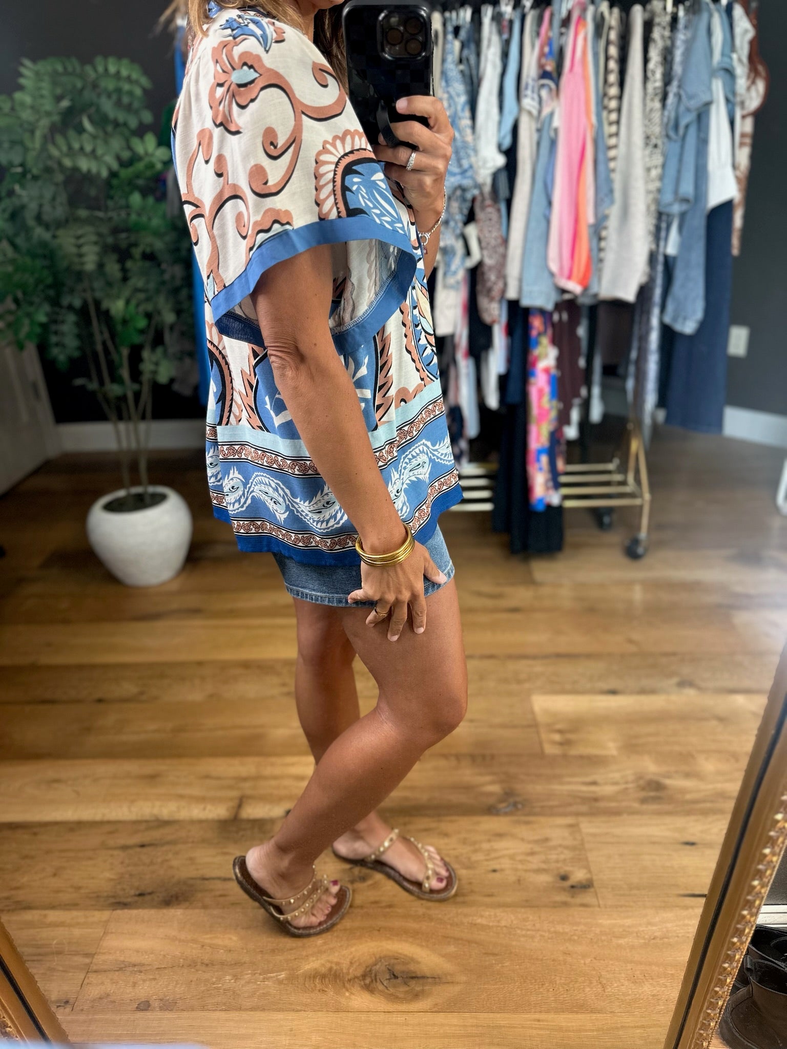 Reaching Out Paisley-Print Top-Short Sleeves-Anna Kaytes Boutique-Anna Kaytes Boutique, Women's Fashion Boutique in Grinnell, Iowa