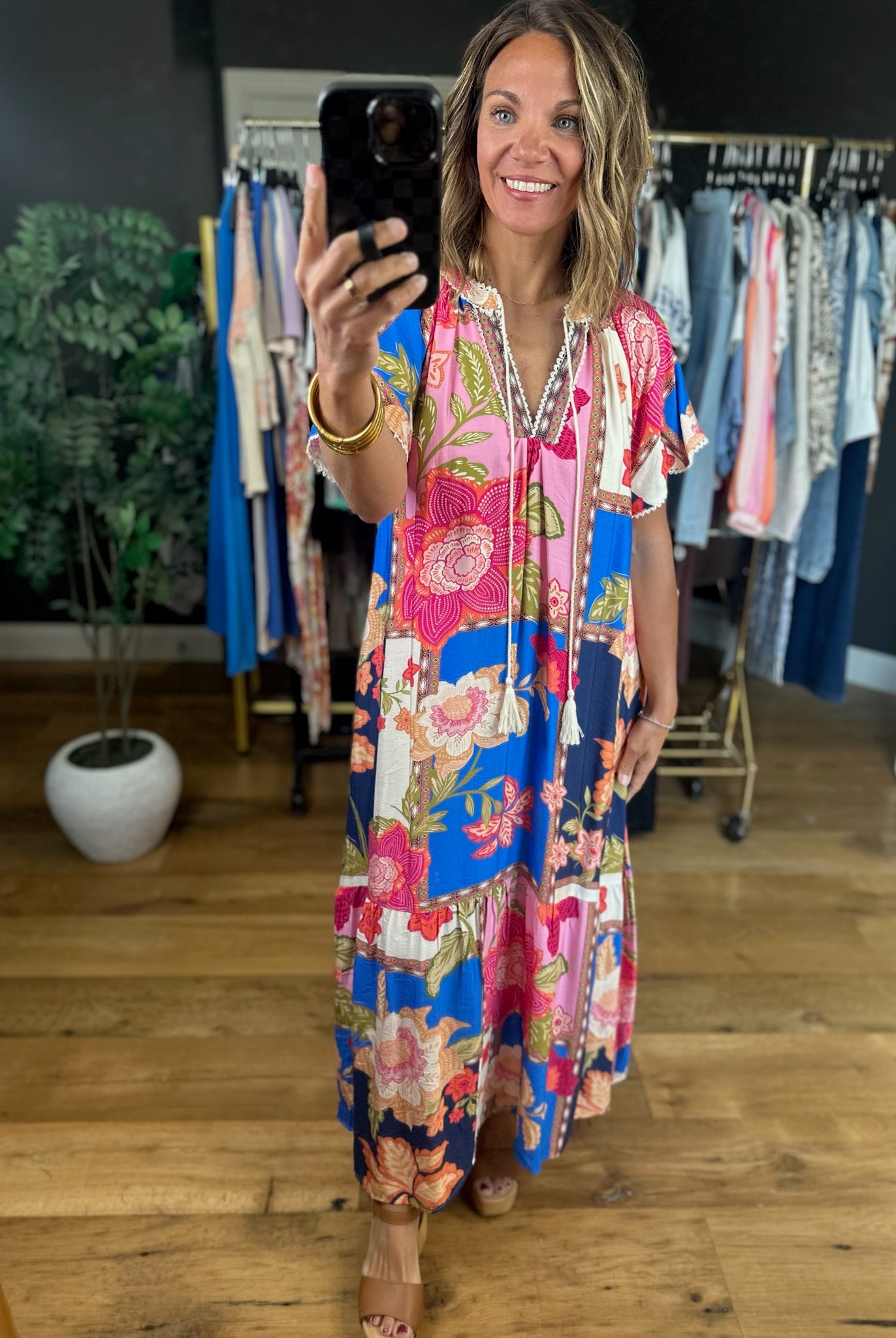 Blessed Bliss Floral Maxi Dress-Dresses-Umgee-Anna Kaytes Boutique, Women's Fashion Boutique in Grinnell, Iowa
