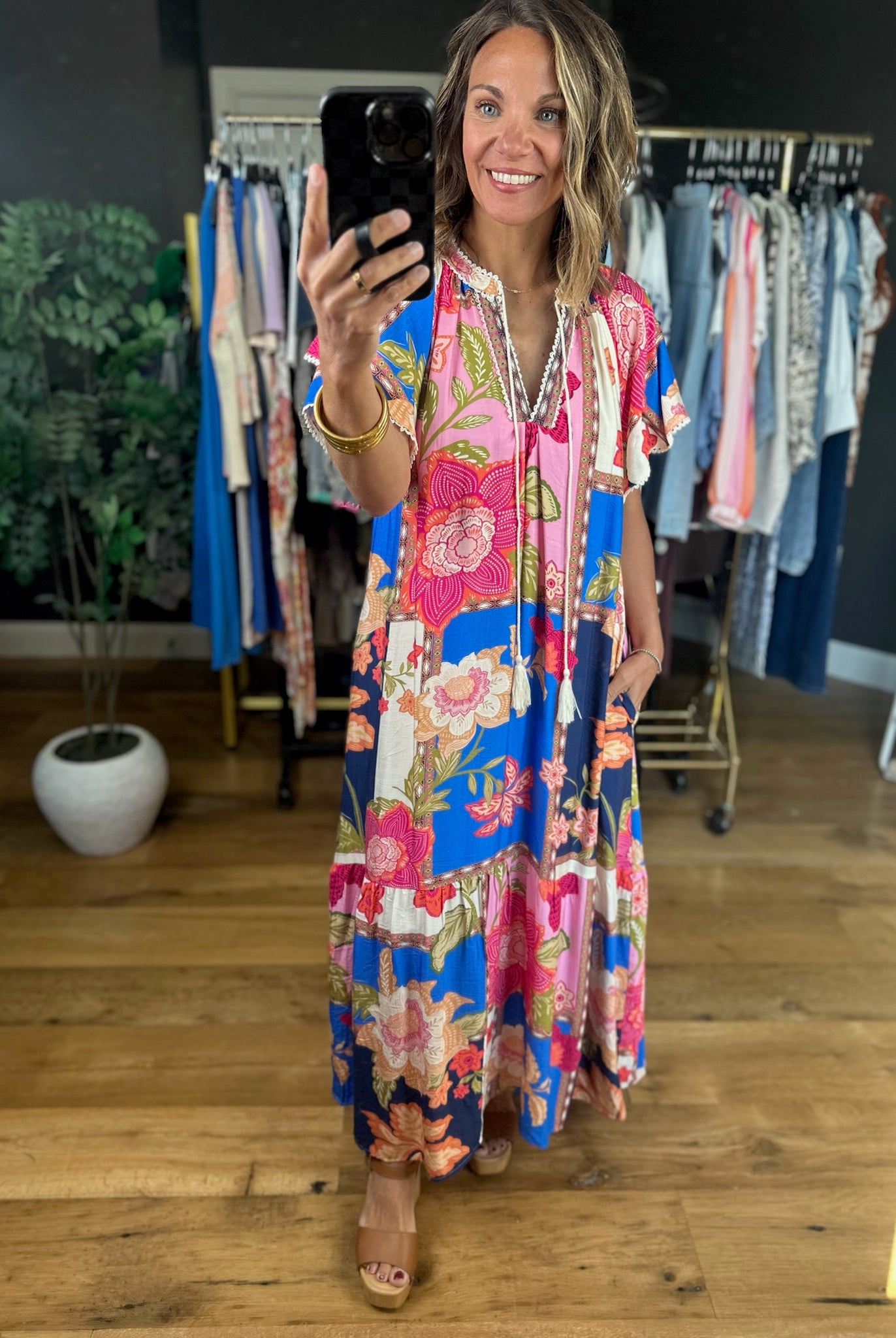 Blessed Bliss Floral Maxi Dress-Dresses-Umgee-Anna Kaytes Boutique, Women's Fashion Boutique in Grinnell, Iowa