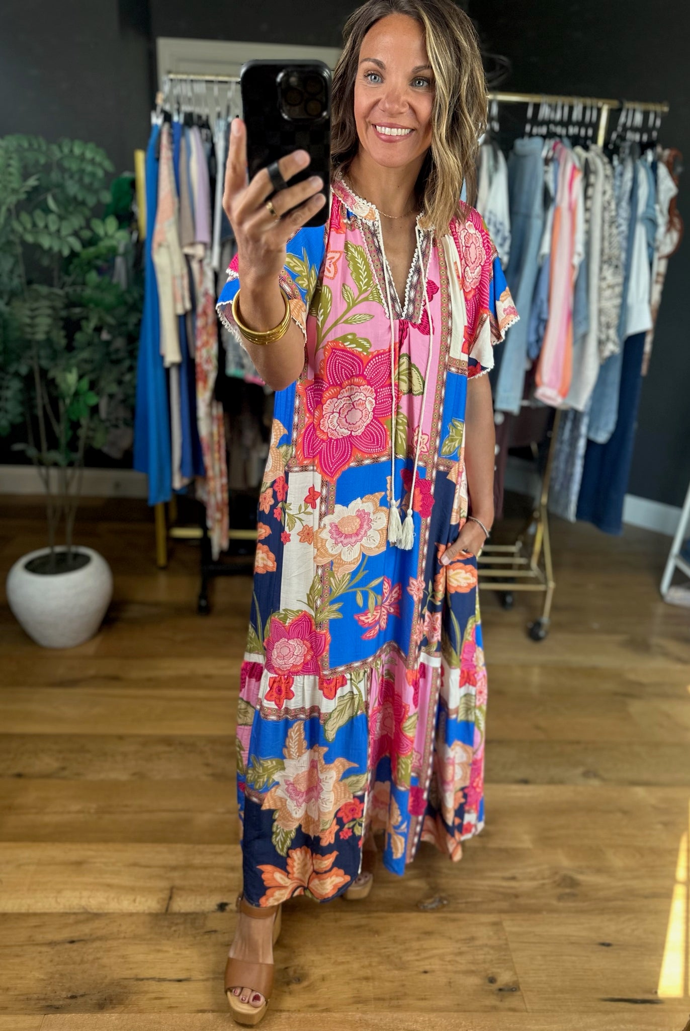 Blessed Bliss Floral Maxi Dress-Dresses-Umgee-Anna Kaytes Boutique, Women's Fashion Boutique in Grinnell, Iowa