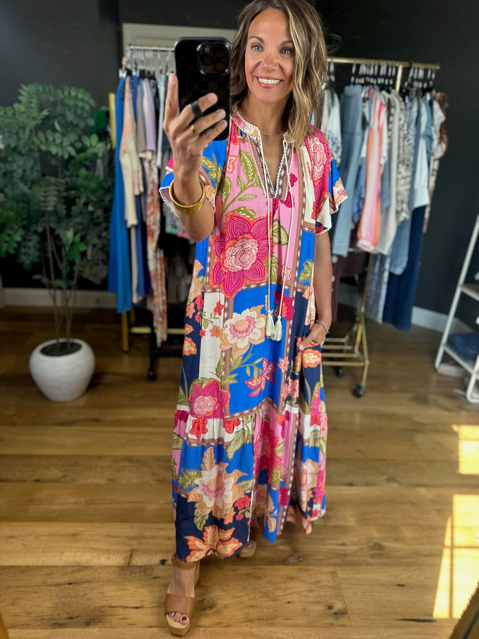 Blessed Bliss Floral Maxi Dress-Dresses-Umgee-Anna Kaytes Boutique, Women's Fashion Boutique in Grinnell, Iowa